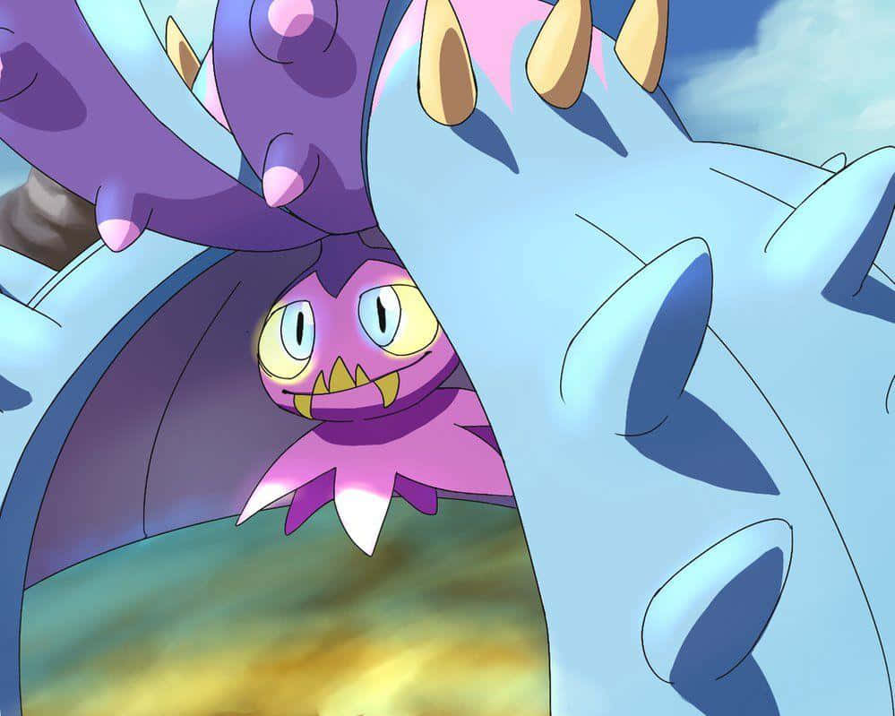 Toxapex, purple, yellow eyes, SD Desktop Wallpaper