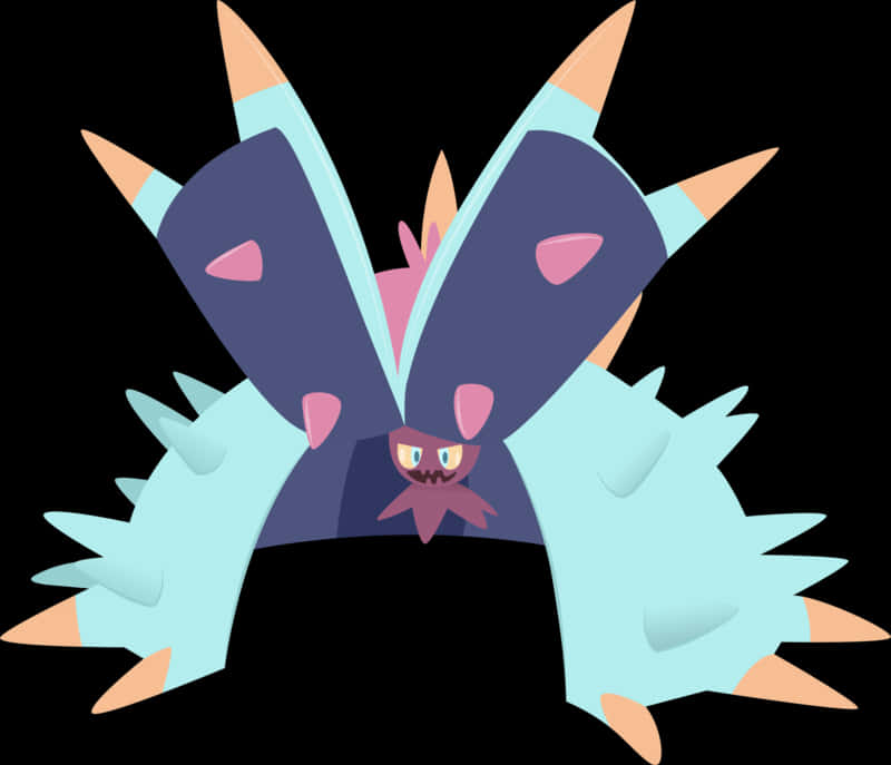 Toxapex, blue wings, orange-tipped spikes, SD Desktop Wallpaper