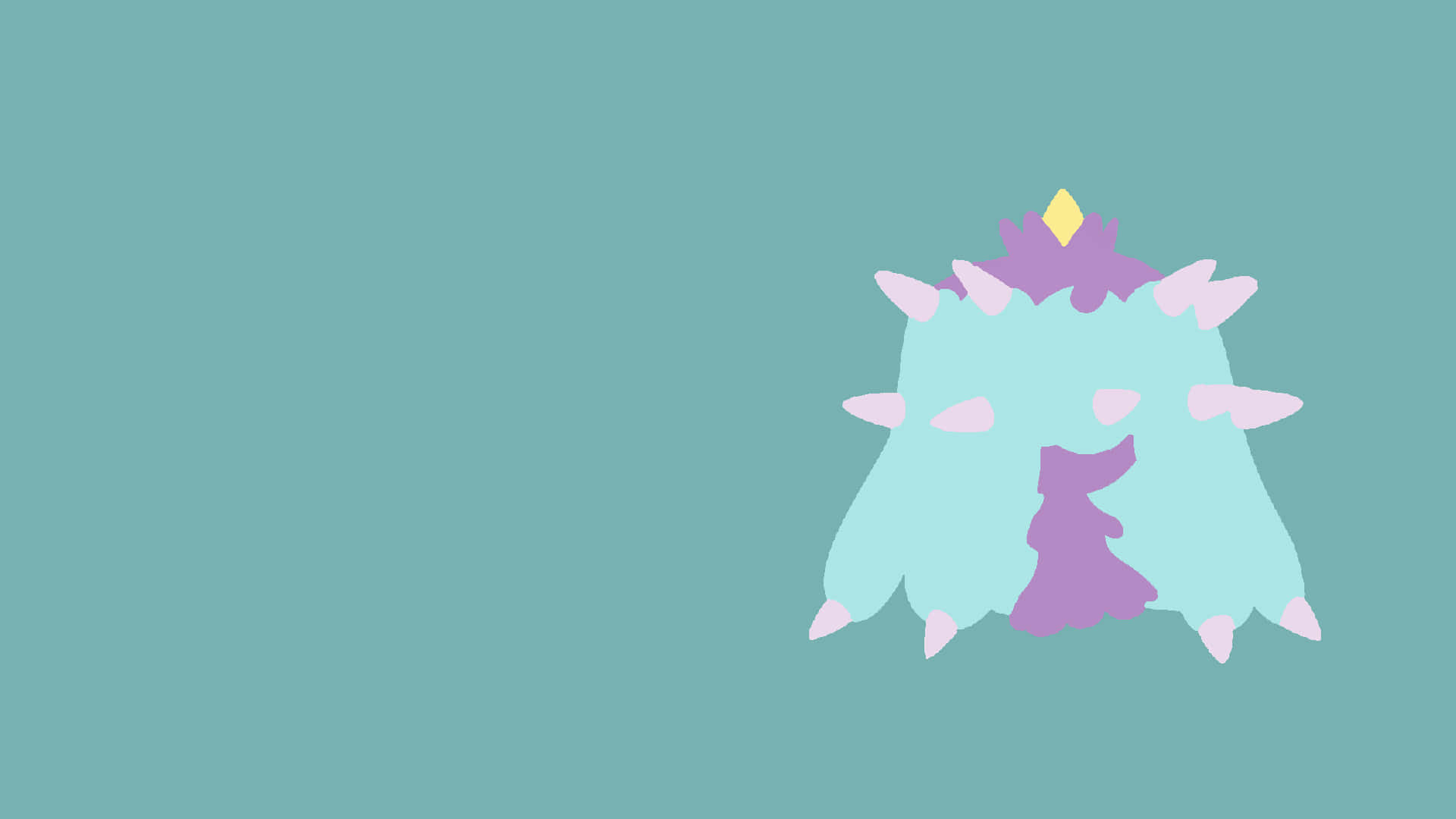 Toxapex, light blue, purple spikes, Full HD Desktop Wallpaper