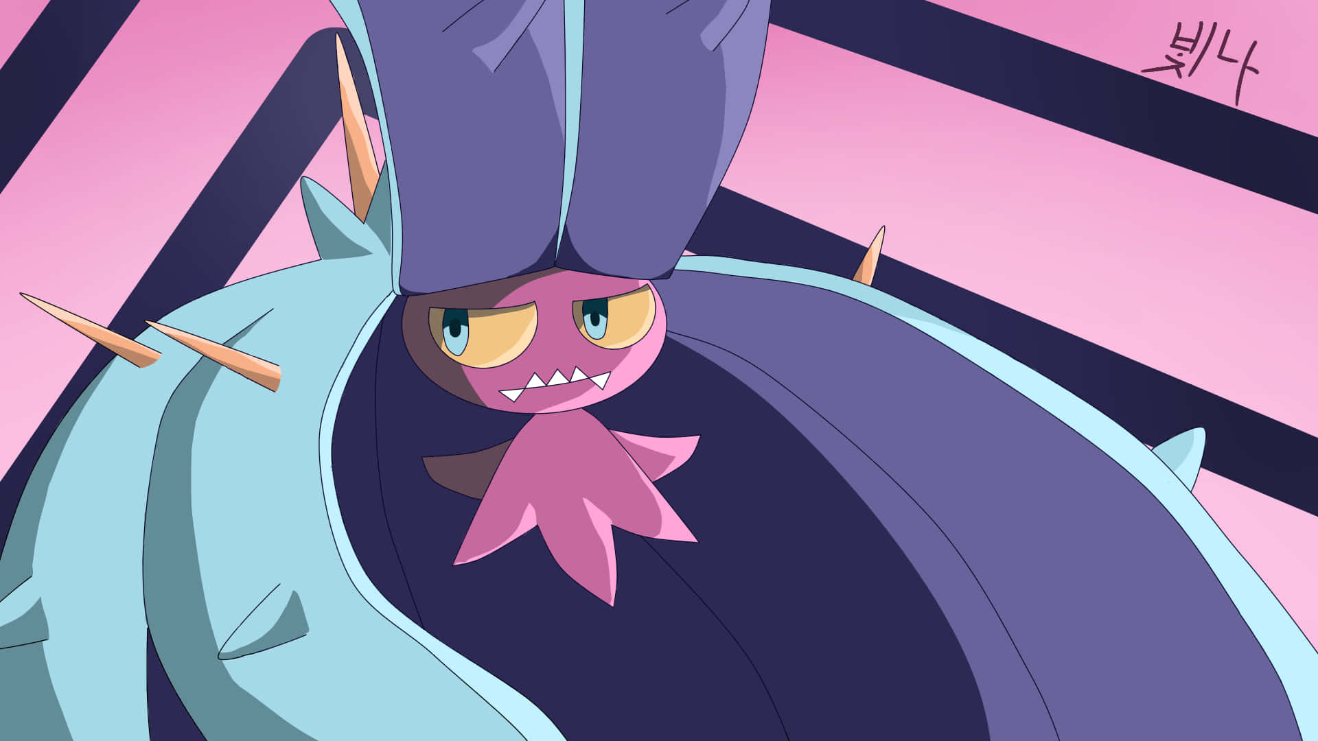 Toxapex, purple hat, sharp spikes, Full HD Desktop Wallpaper