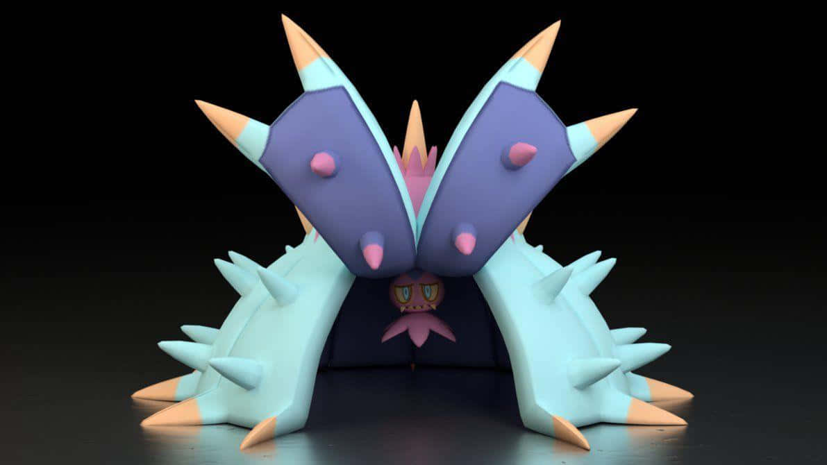 Toxapex, 3d-rendered, purple and cyan spiked wings, SD Desktop Wallpaper