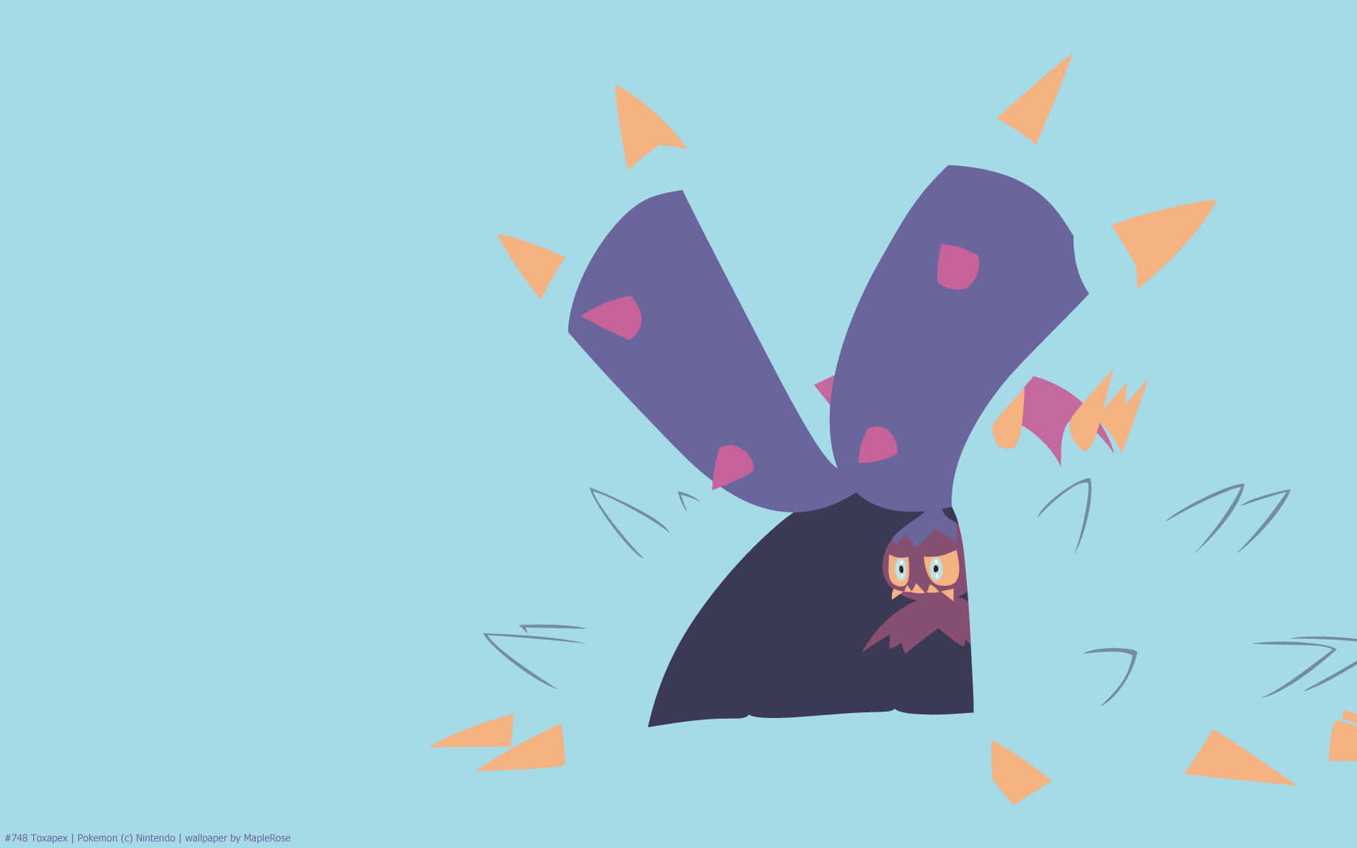 Minimalist Toxapex Desktop, Toxapex, purple, Full HD Desktop Wallpaper