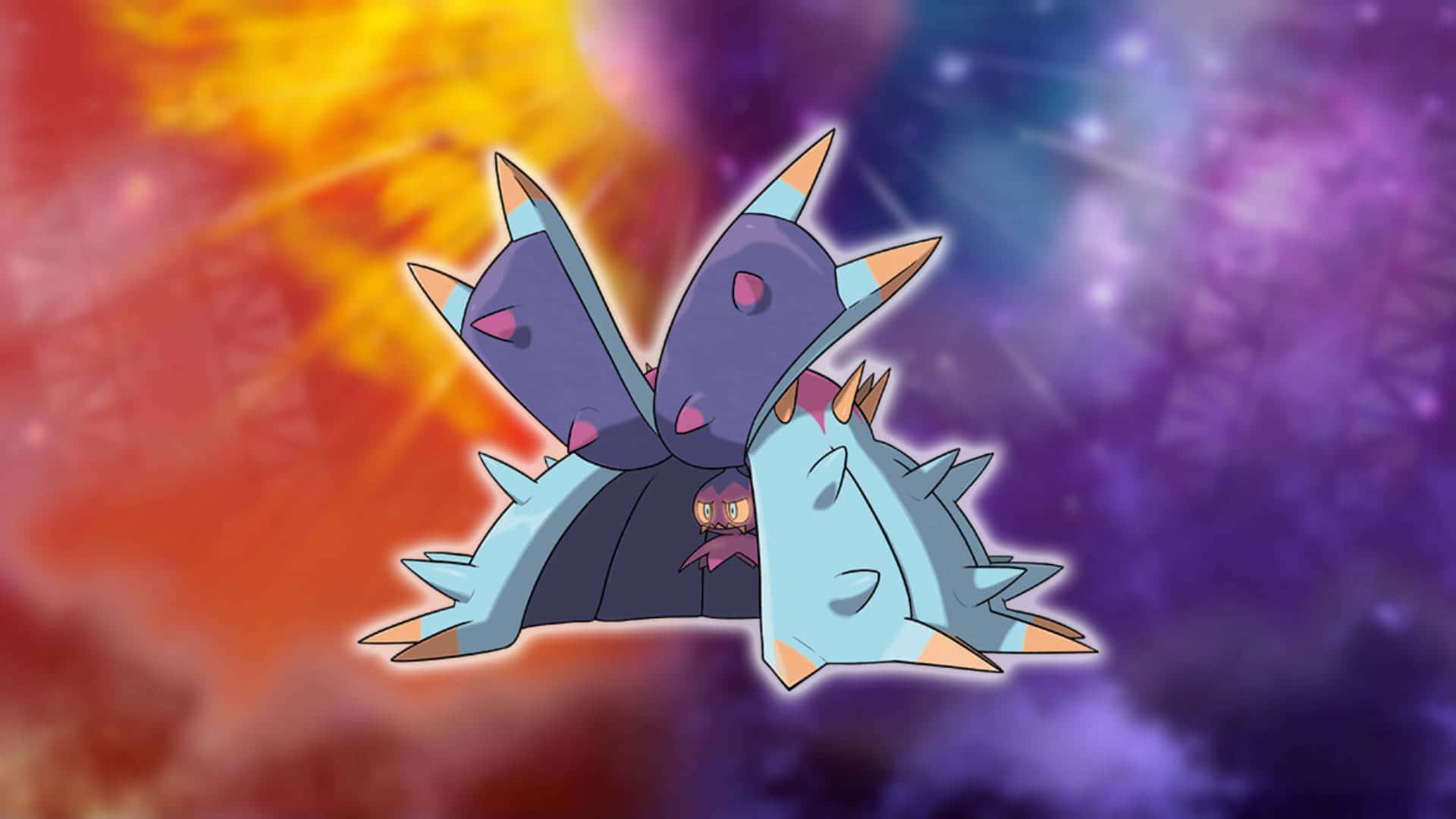Toxapex, blue and purple armor, fiery orange, Full HD Desktop Wallpaper