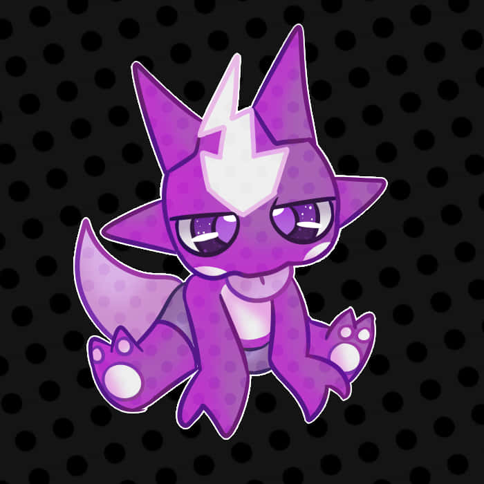 Toxel, purple cartoon fox, white lightning bolt, SD Desktop Wallpaper