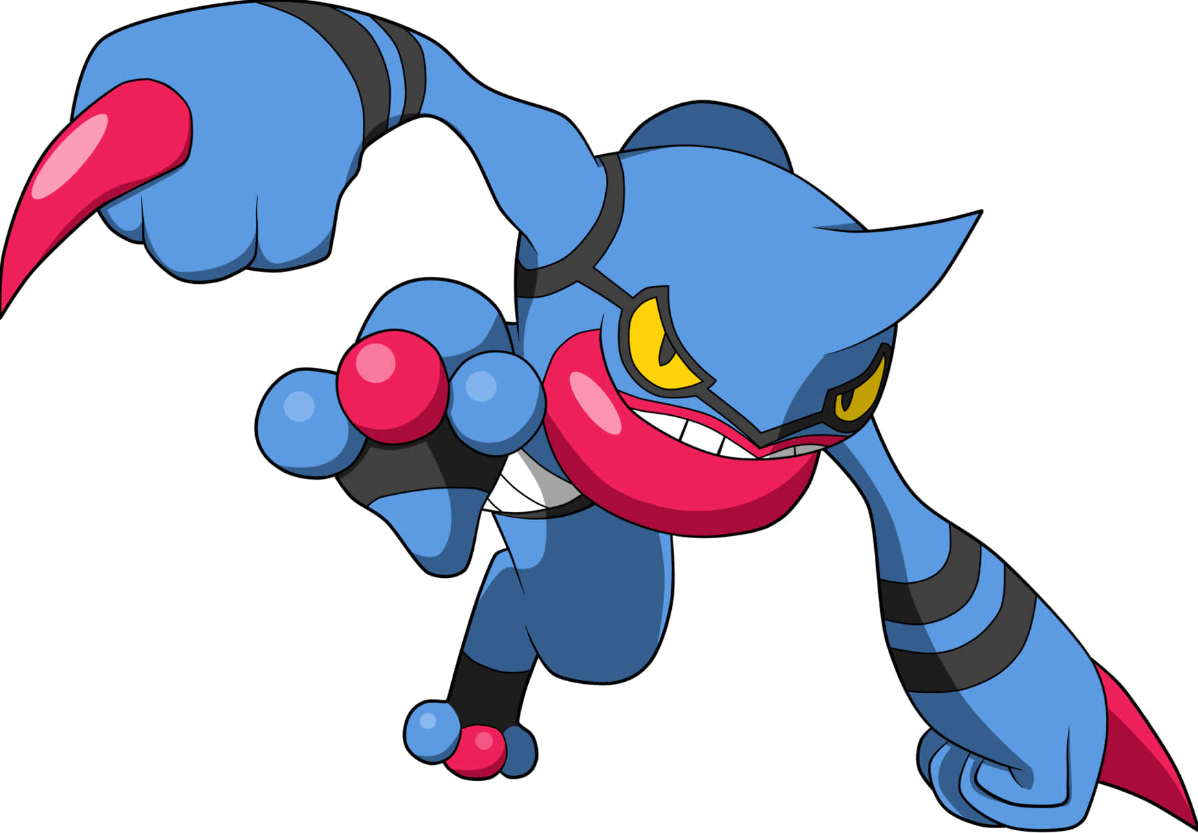 Toxicroak, blue and red, sharp claws, HD Desktop Wallpaper