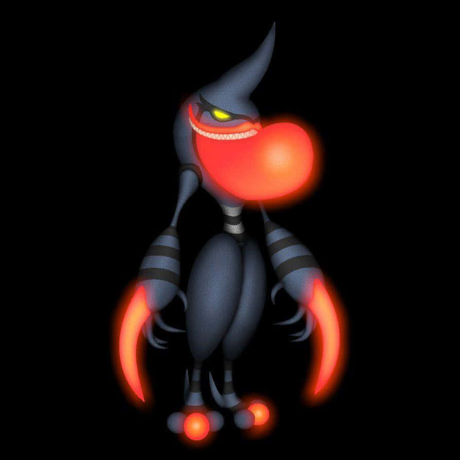 Toxicroak, glowing red mouth claws, glowing red eyes, SD Desktop Wallpaper