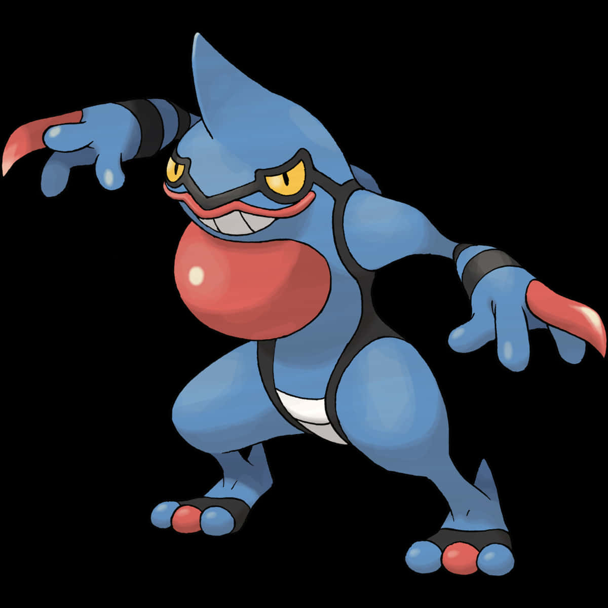 Toxicroak, blue, red belly, SD Desktop Wallpaper