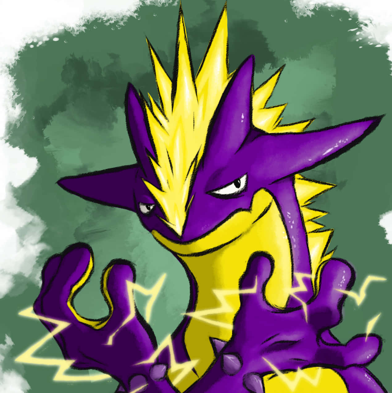 Toxtricity, purple and yellow, spiky hair, SD Phone Wallpaper
