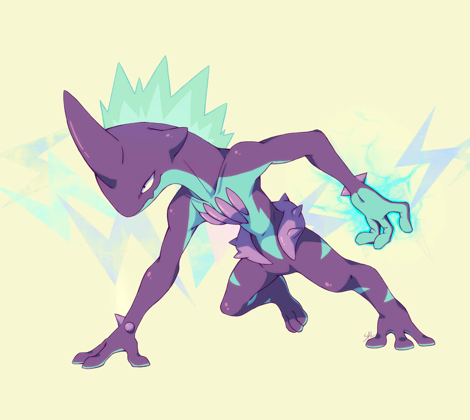Toxtricity, purple and teal, electric-type Pokémon, HD Desktop Wallpaper