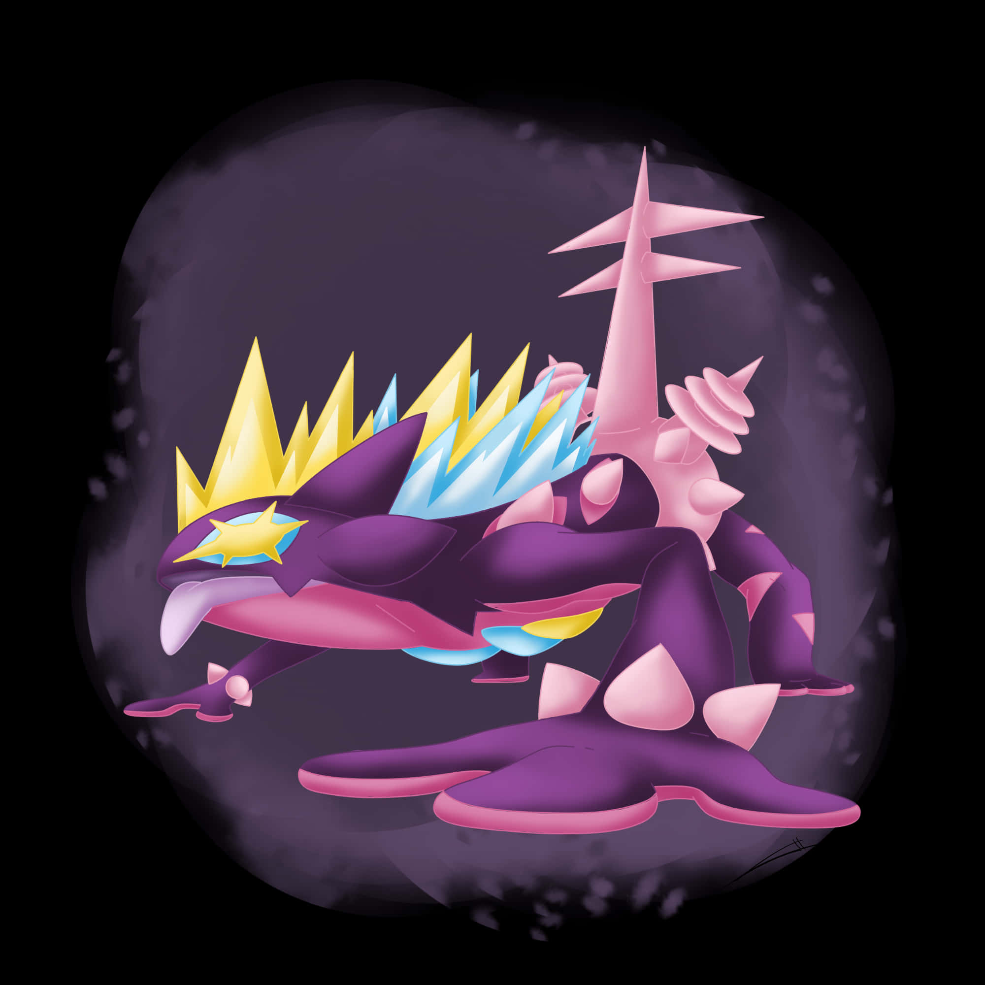 Toxtricity, purple and pink, golden crown, Full HD Desktop Wallpaper