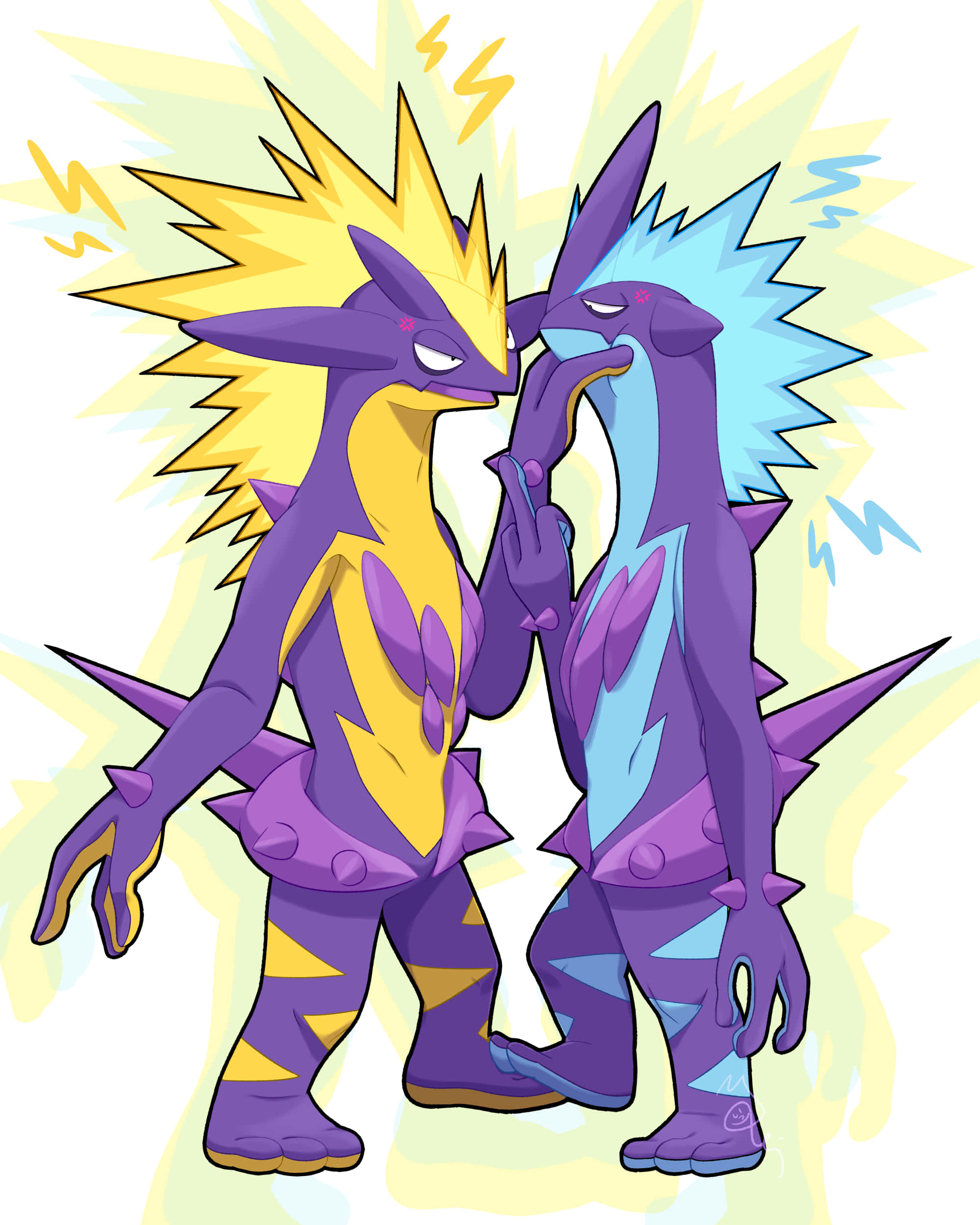 Toxtricity, Yellow Toxtricity, glowing spiky hair, Full HD Phone Wallpaper