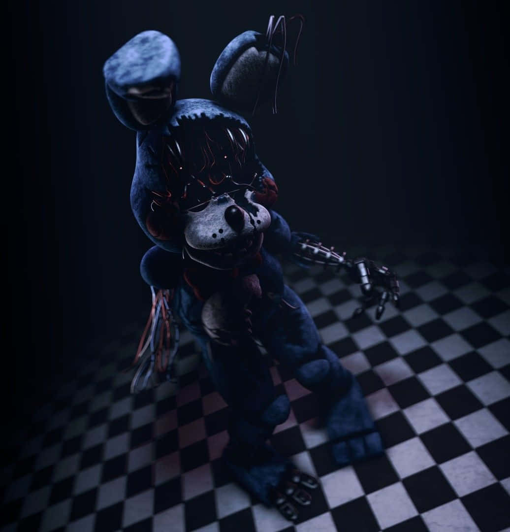 Toy Bonnie, blue animatronic bunny, torn fabric, SD Phone Wallpaper