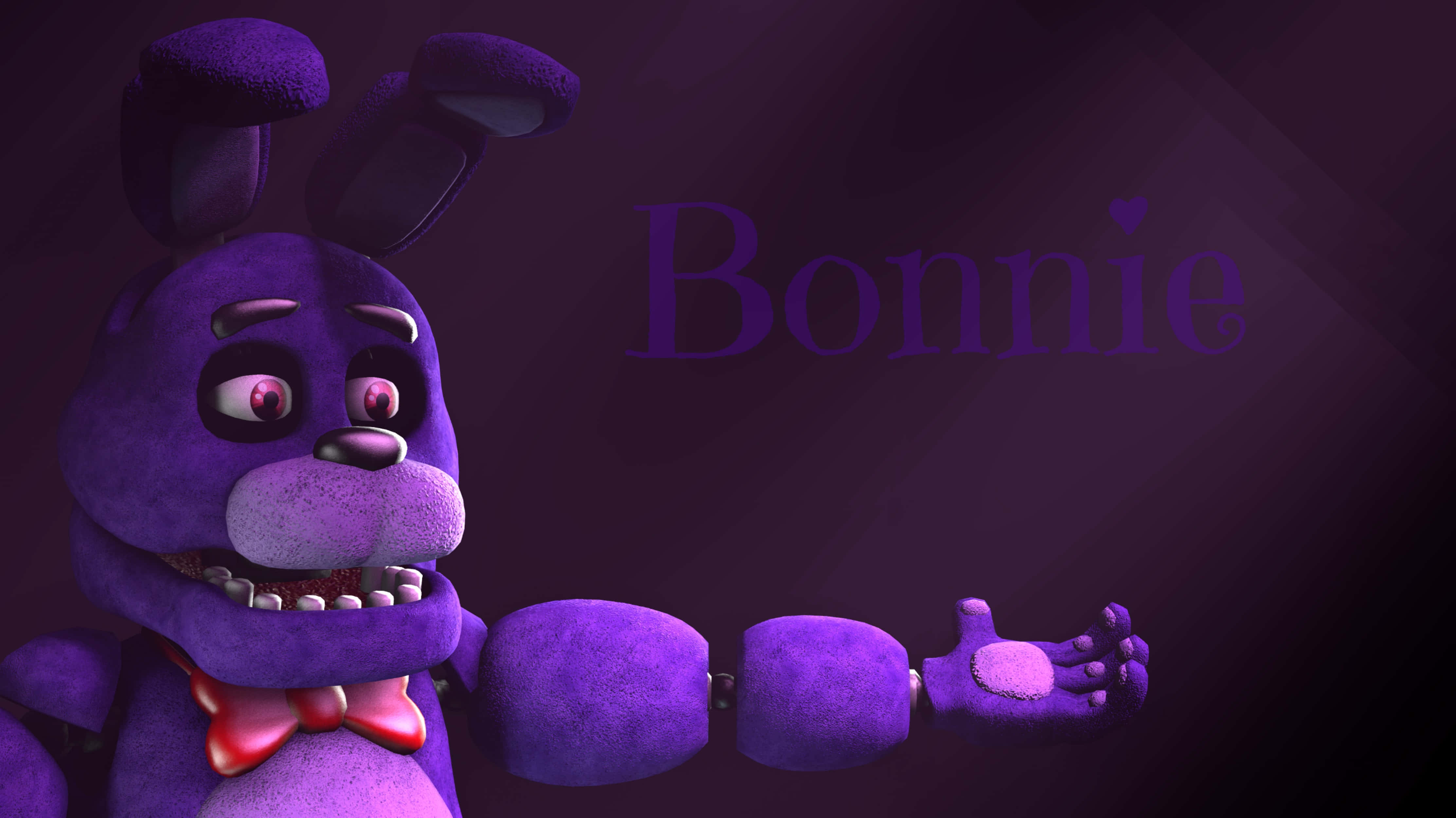Toy Bonnie, purple animatronic rabbit, red bowtie, 4K Desktop Wallpaper