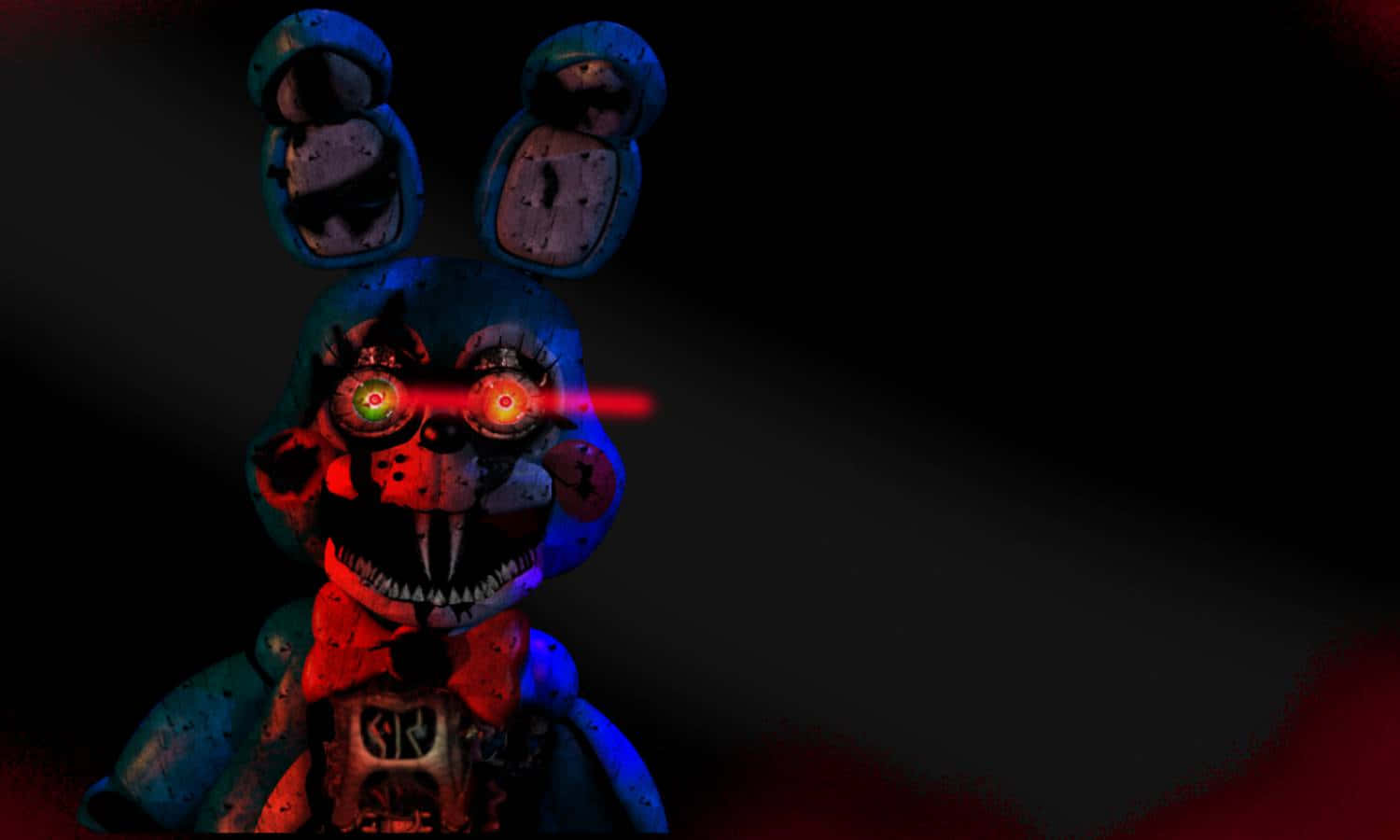 Toy Bonnie, blue bunny animatronic, glowing red eyes, HD Desktop Wallpaper