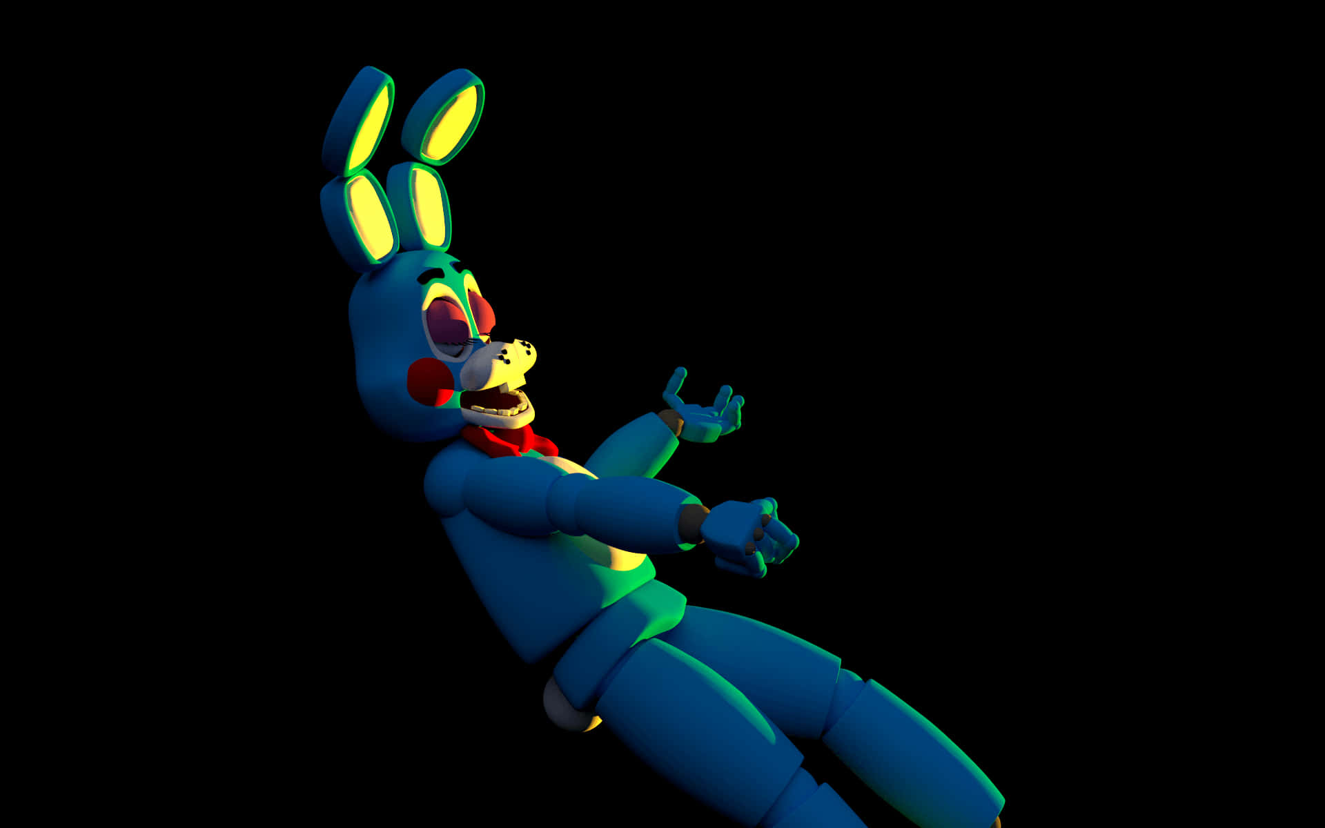 Toy Bonnie, blue, glowing yellow eyes, Full HD Desktop Wallpaper