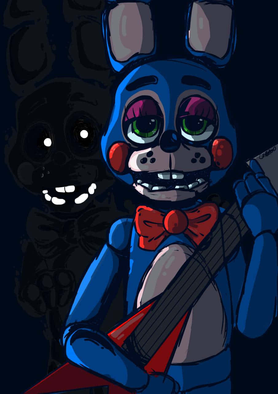 Toy Bonnie, blue animatronic rabbit, red bowtie, HD Phone Wallpaper