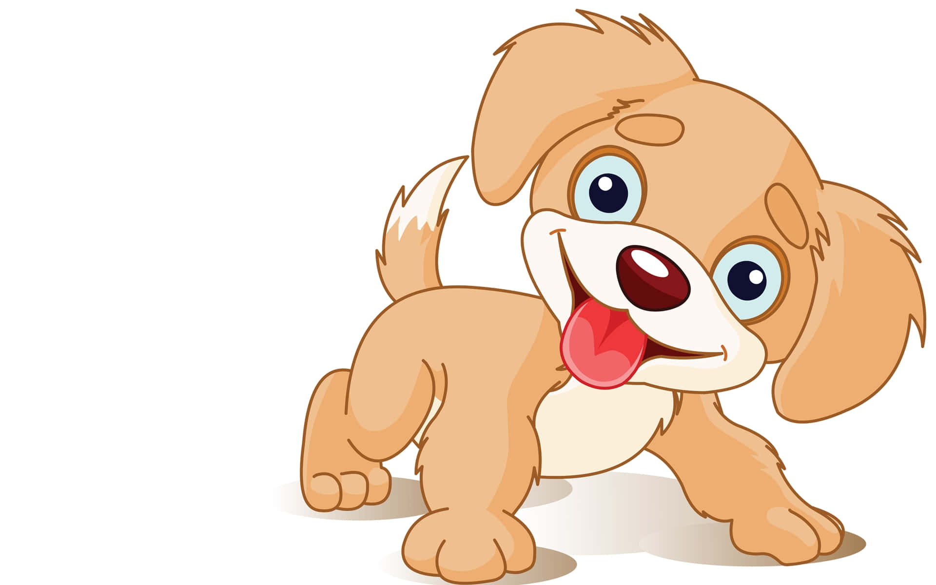cartoon dog, floppy ears, pink tongue, Full HD Desktop Wallpaper