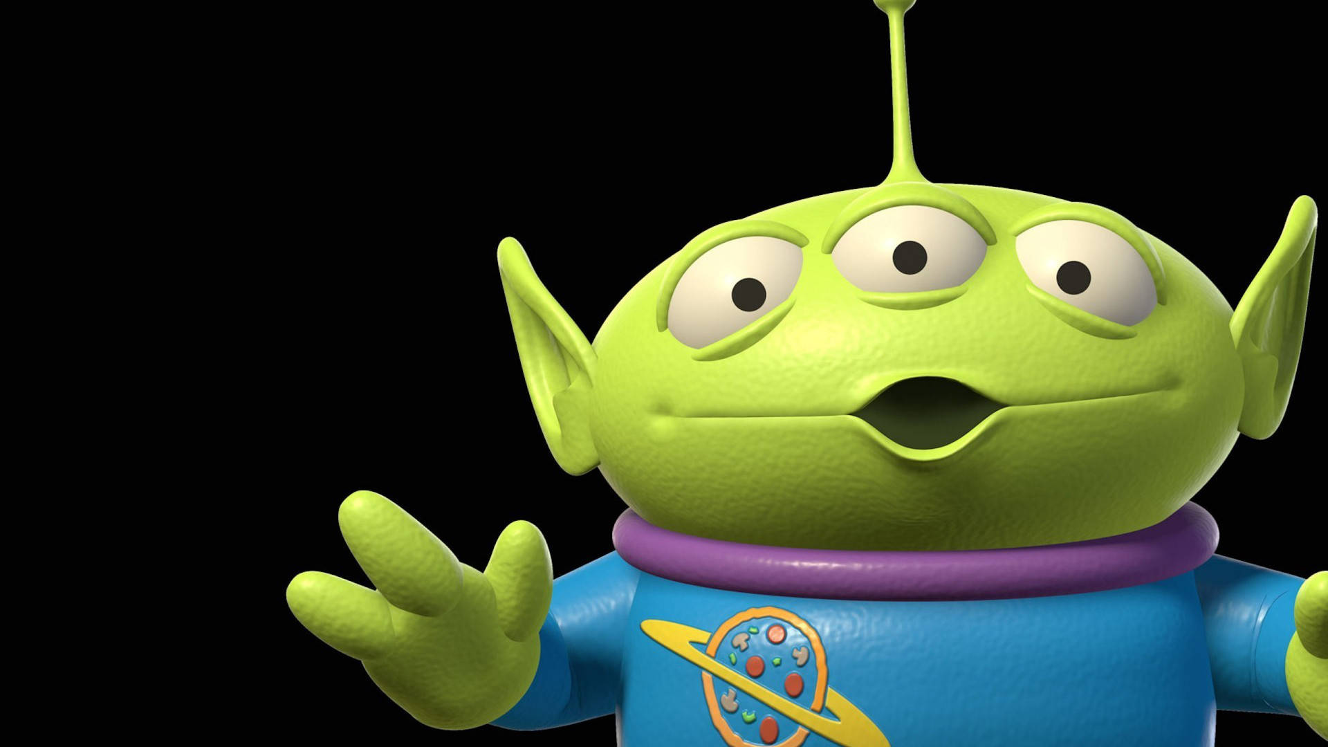 Toy Story 3, alien, green three-eyed alien, Full HD Desktop Wallpaper