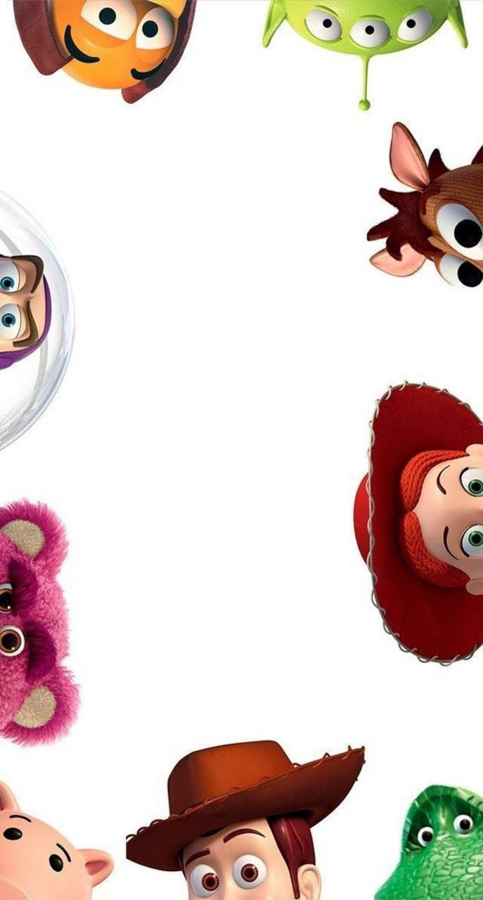 Toy Story 3, Toy Story characters, stark white background, HD Phone Wallpaper