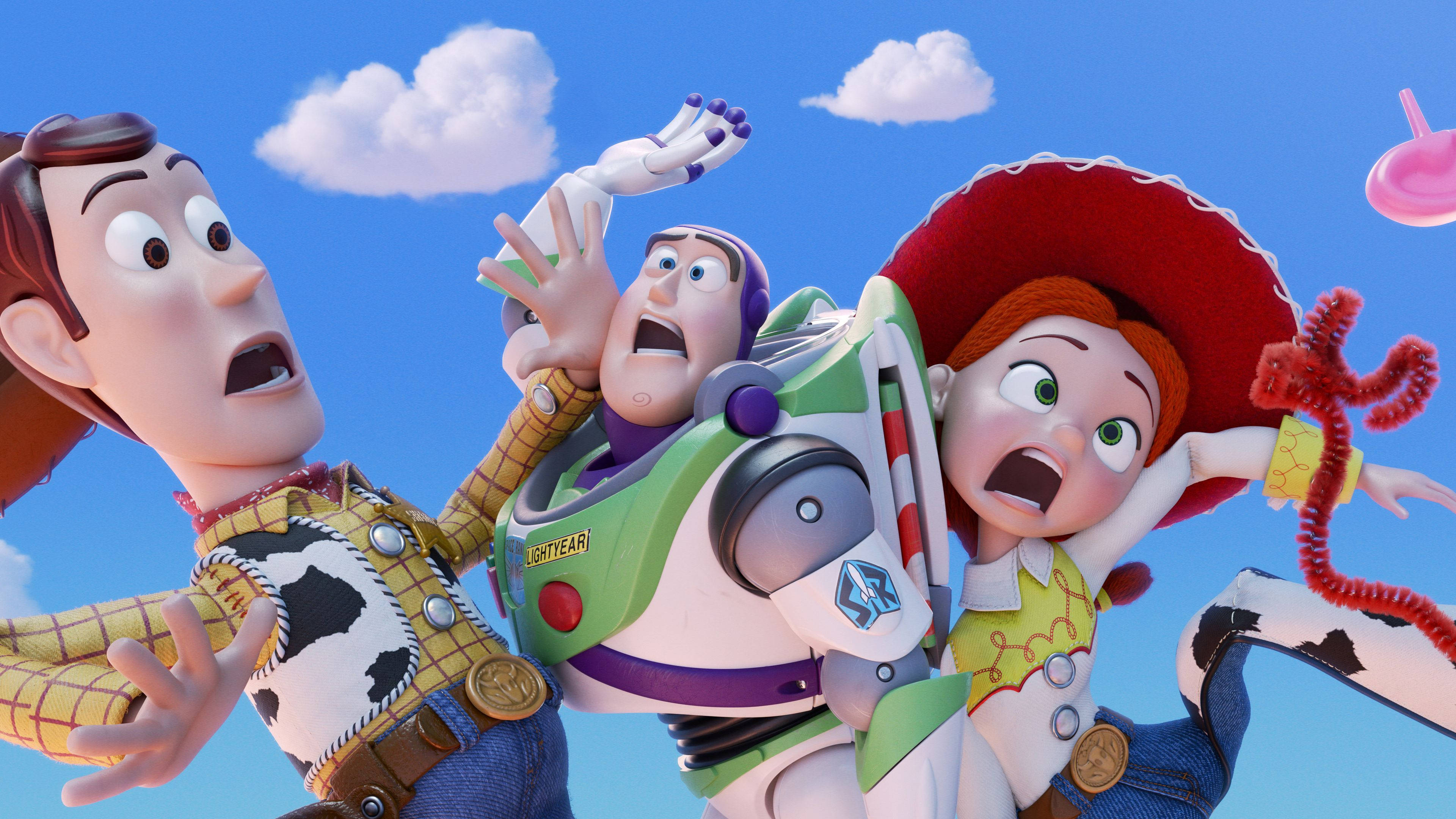 Toy Story 4, cowboy gear, bright blue sky, 4K Desktop Wallpaper