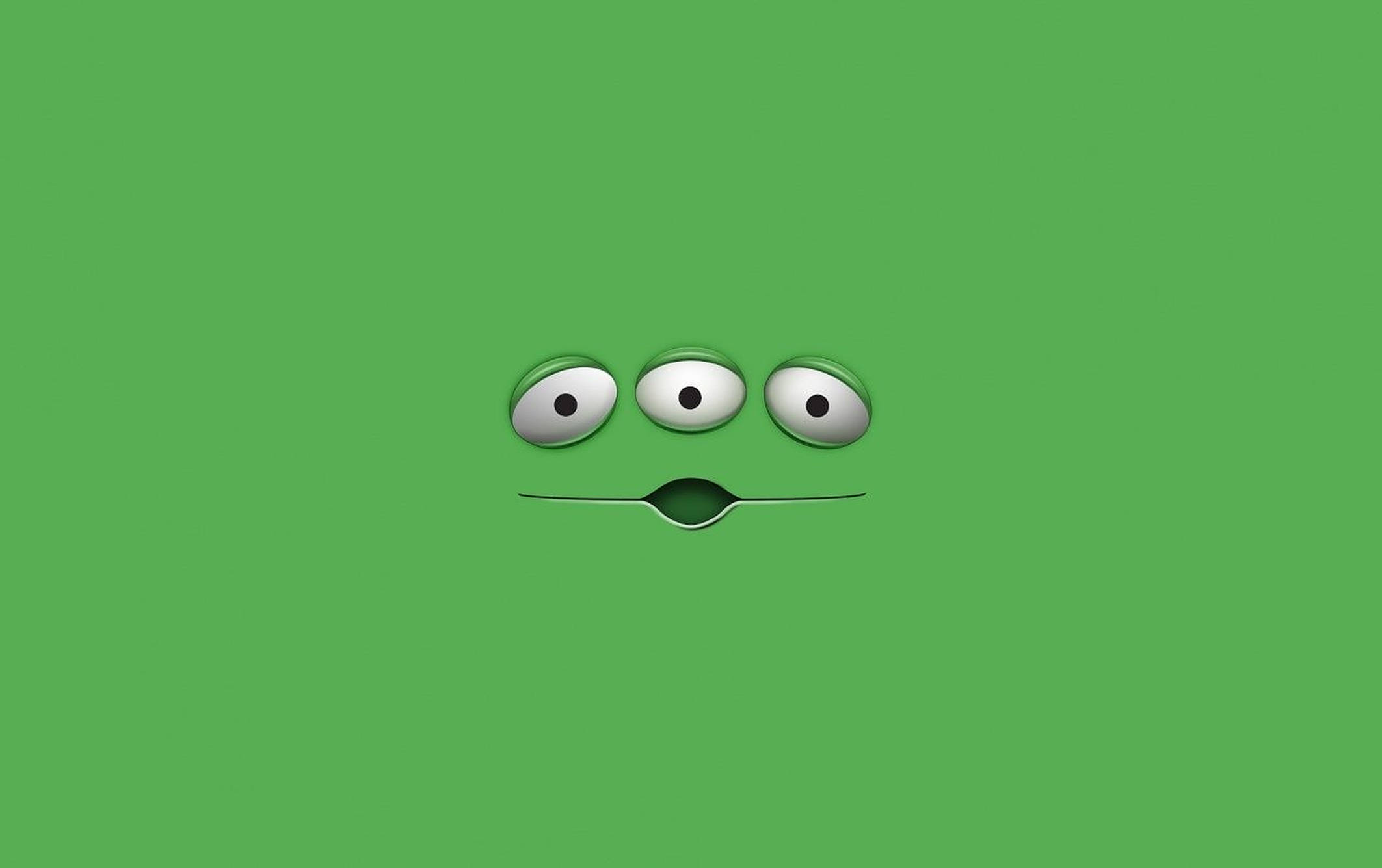 Toy Story Alien, glossy eyes, simple mouth, Full HD Desktop Wallpaper
