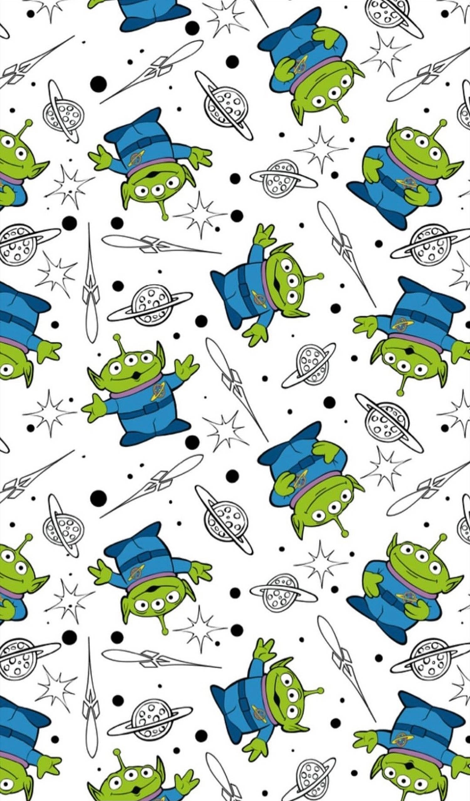 Toy Story Alien, three-eyed aliens, blue uniforms, Full HD Phone Wallpaper