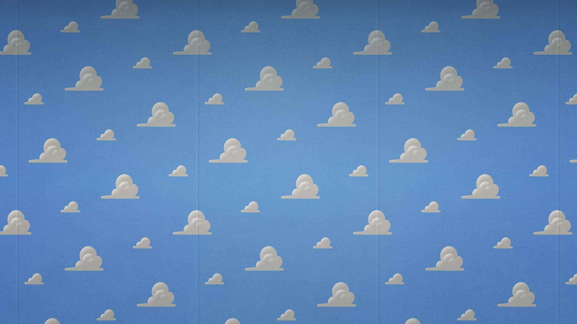 Toy Story Cloud, blue sky, soft white clouds, Full HD Desktop Wallpaper