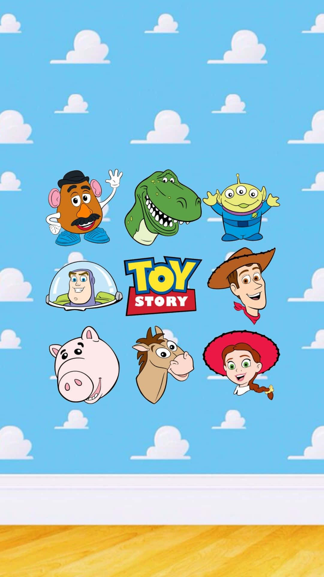 Toy Story, Toy Story characters, blue wallpaper, Full HD Phone Wallpaper