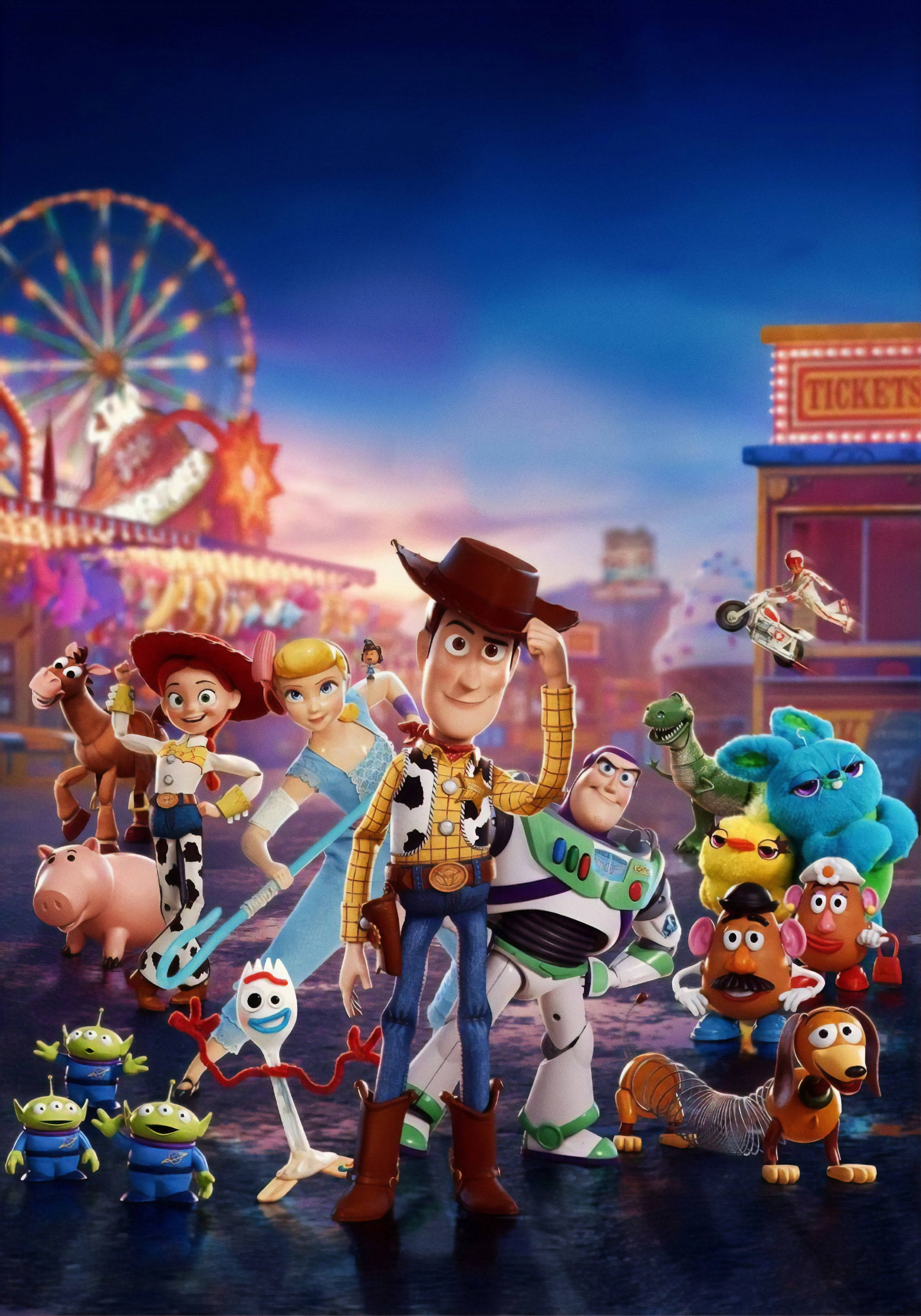 Toy Story, Forky, Ferris wheel, 4K Phone Wallpaper