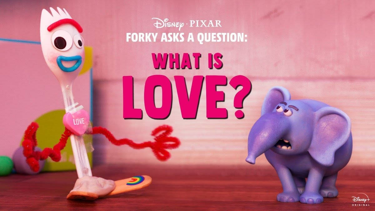 Toy Story Forky, melephant, red yarn heart, SD Desktop Wallpaper
