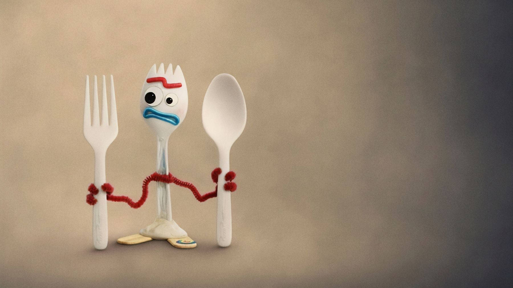 Toy Story 4 Forky, googly eyes, red yarn limbs, HD Desktop Wallpaper
