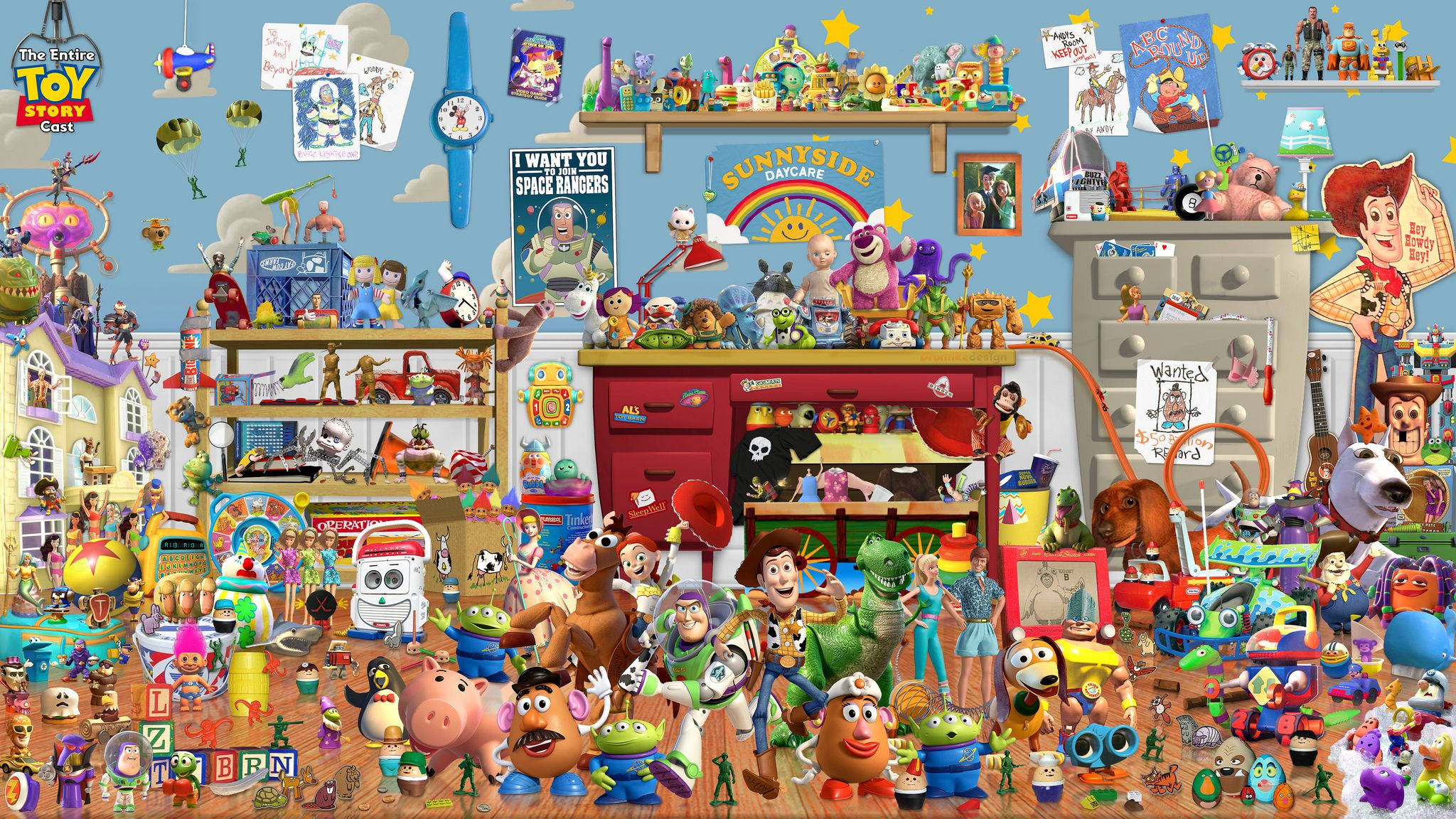 Toy Story, characters, room, Full HD Desktop Wallpaper