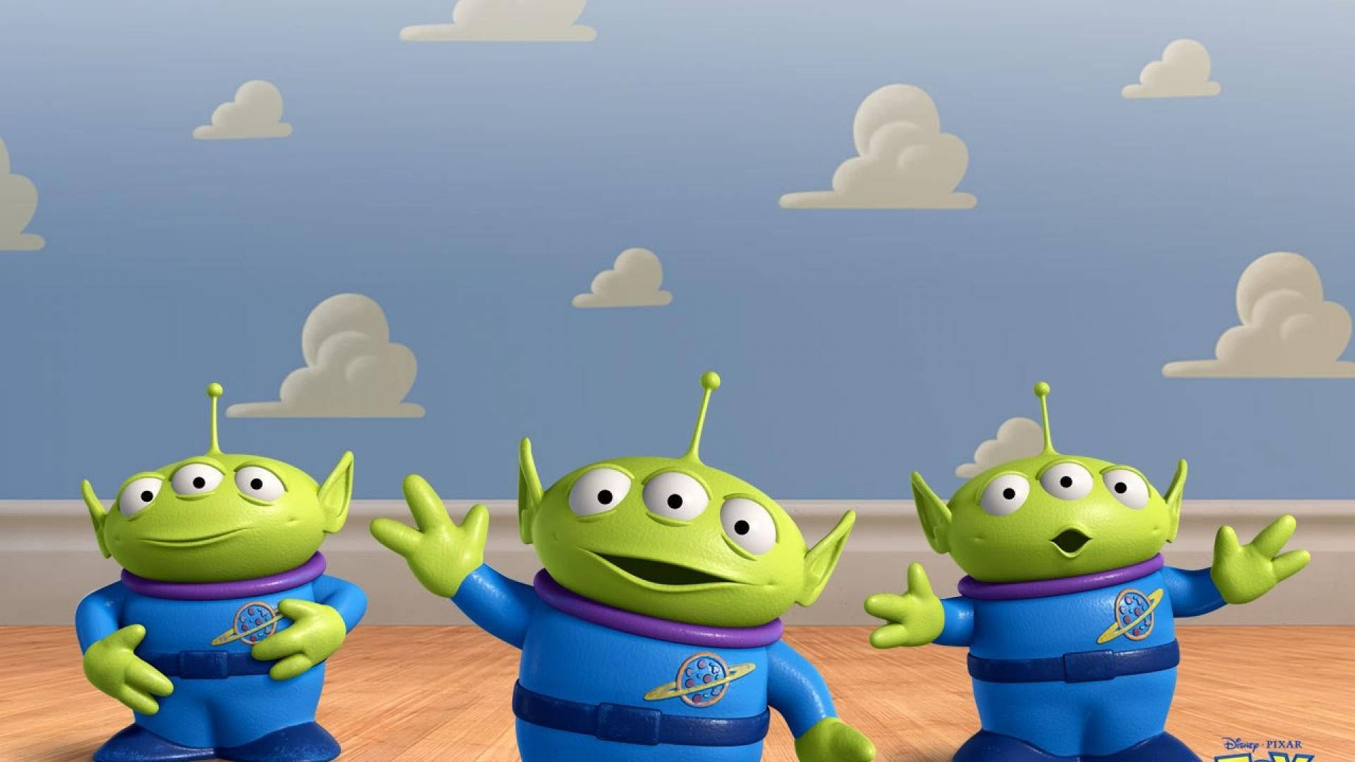 Toy Story, alien triplets, green three-eyed aliens, Full HD Desktop Wallpaper