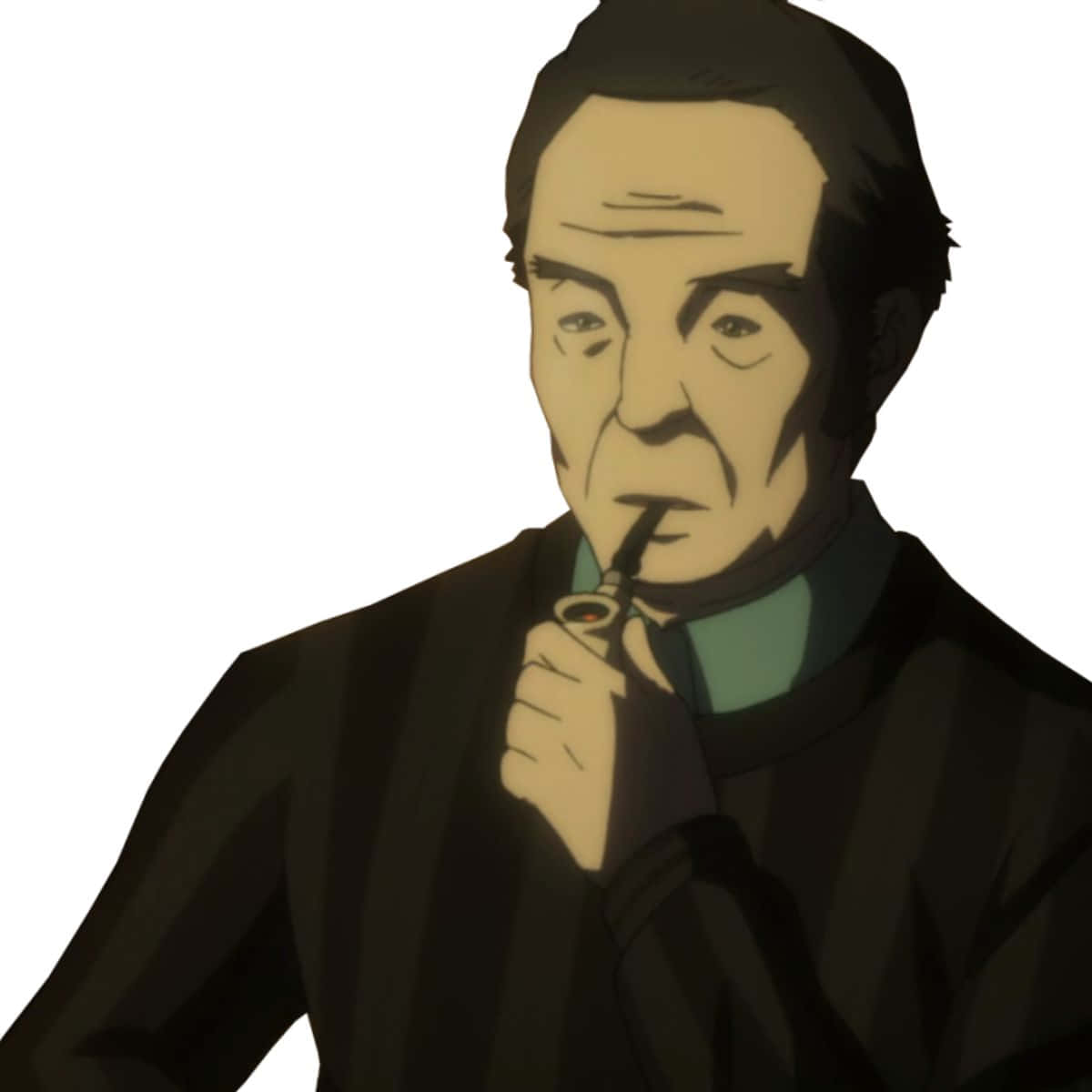 Toyohisa Senguji, anime-style elderly man, stern expression, SD Desktop Wallpaper