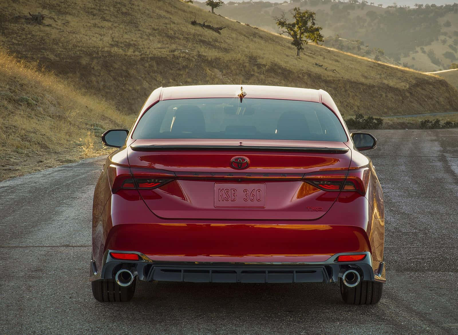 Toyota Avalon, glossy red, winding rural road, HD Desktop Wallpaper
