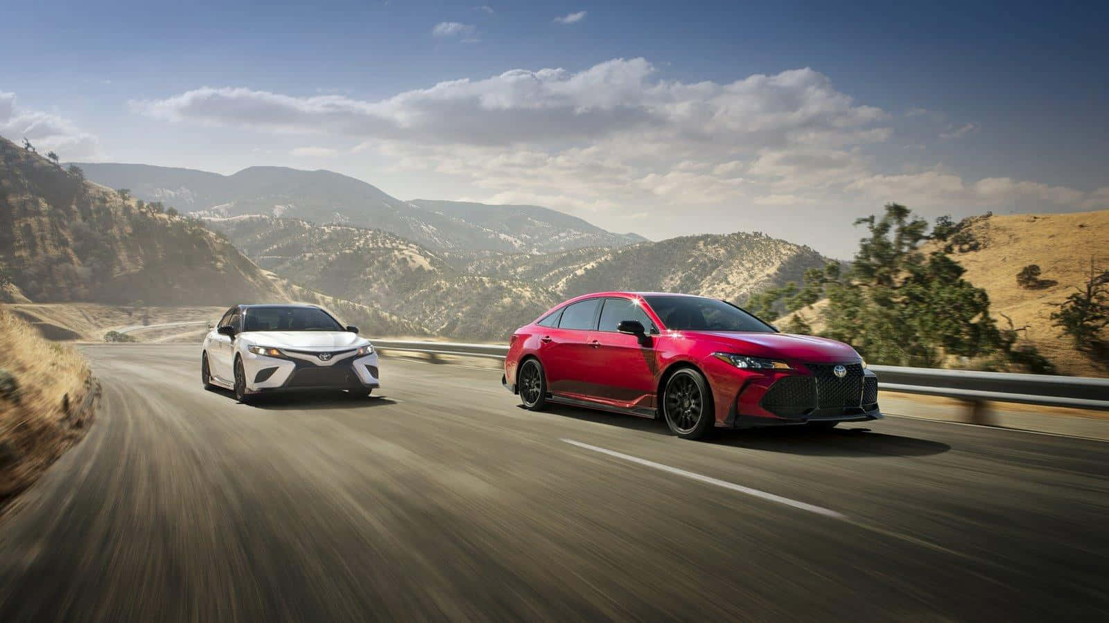 Toyota Avalon, sleek sedans, winding mountain road, HD Desktop Wallpaper