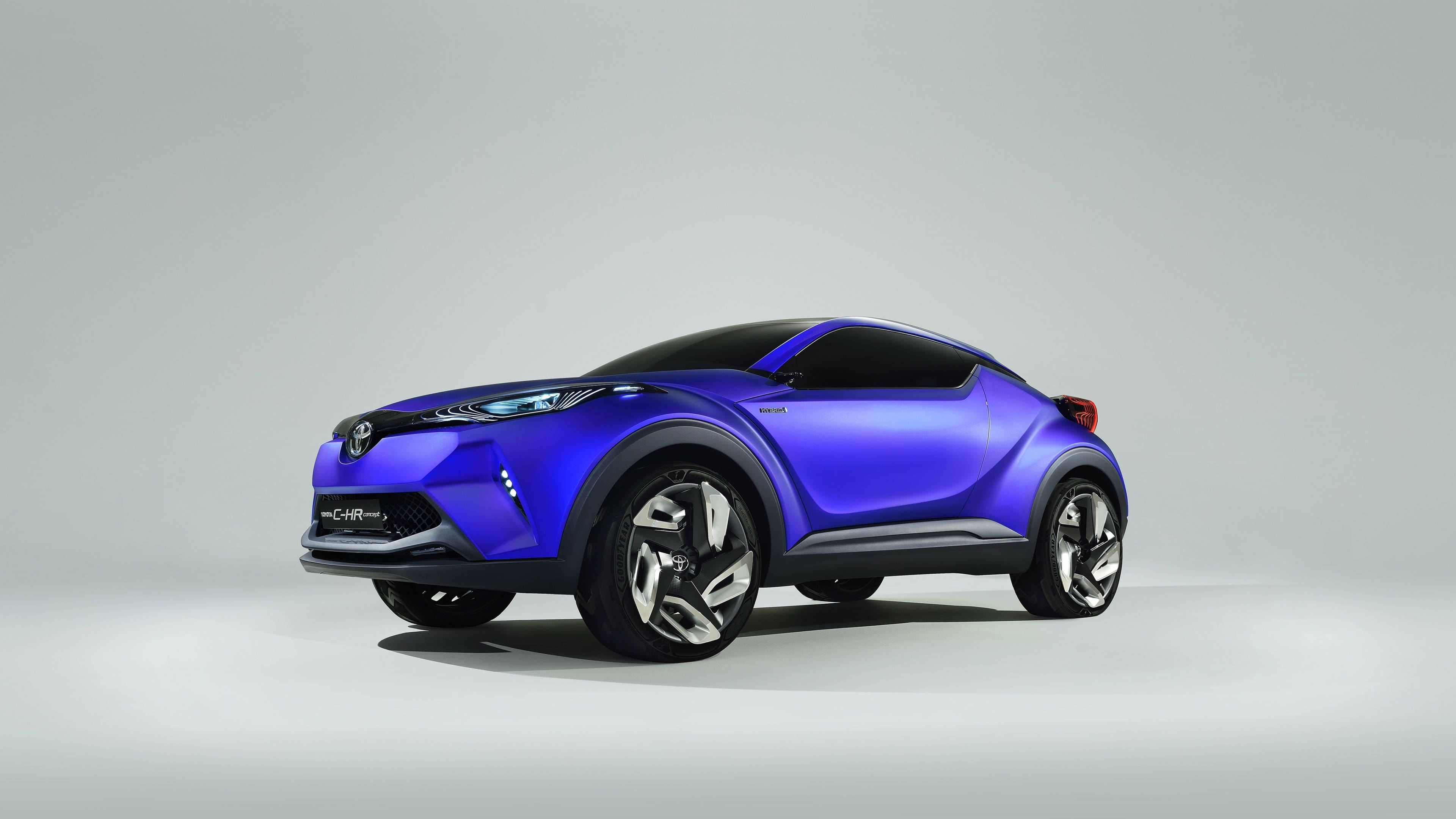 Toyota C-HR, blue, glowing headlights, 4K Desktop Wallpaper