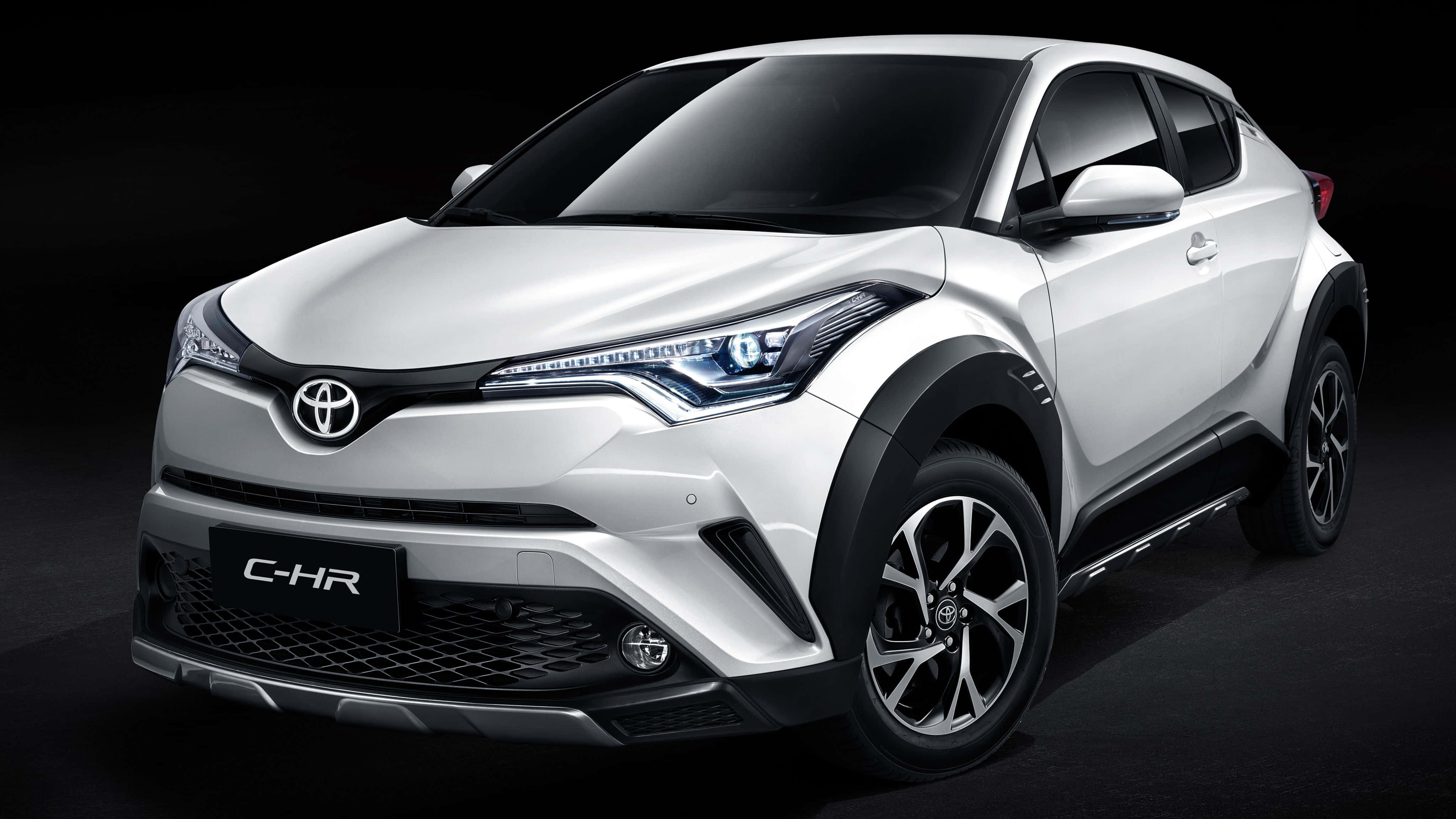 Toyota C-HR, white, dark studio, 4K Desktop Wallpaper