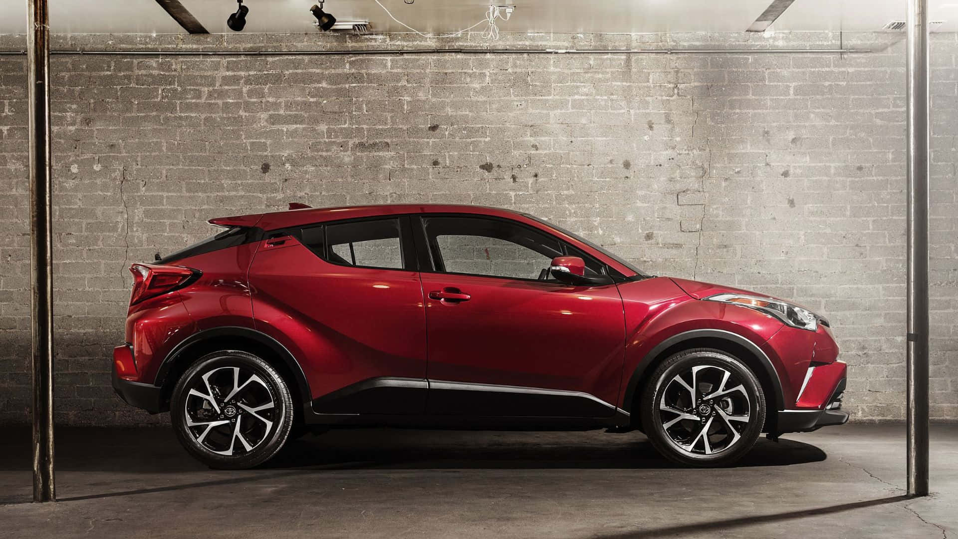 Toyota C-HR, glossy red, compact SUV, Full HD Desktop Wallpaper