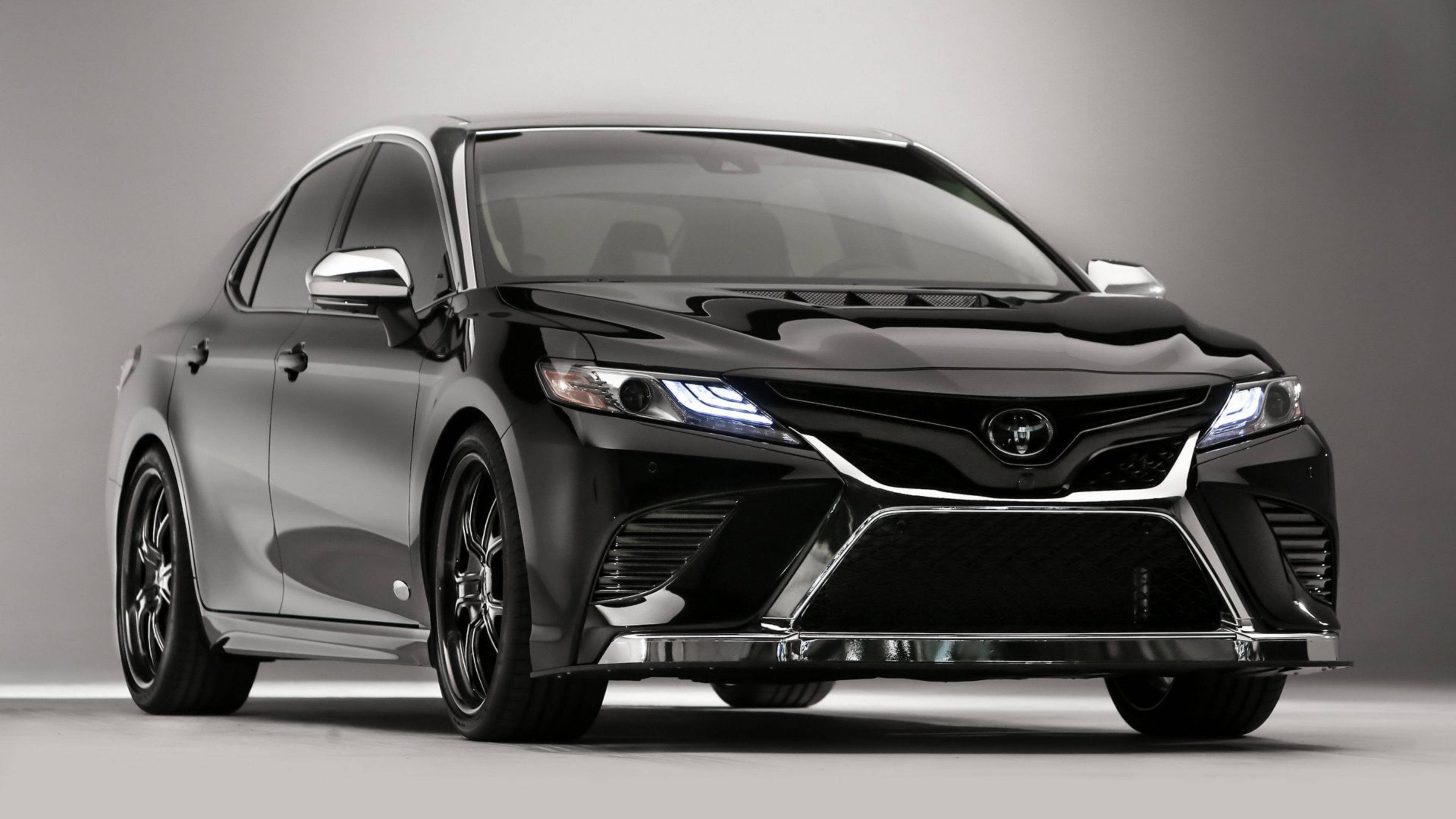 Toyota Camry, black, sports sedan, 4K Desktop Wallpaper