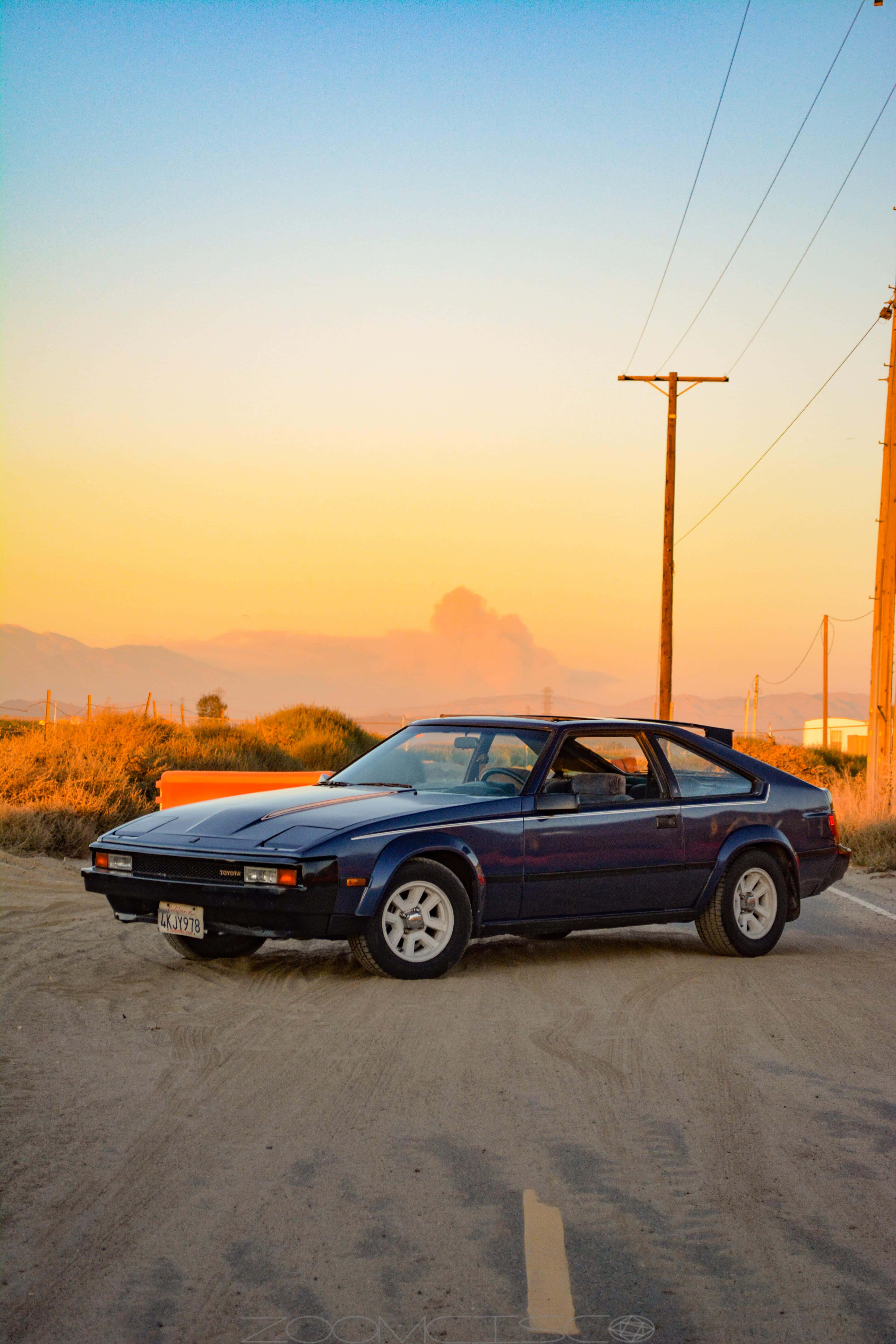 Toyota Celica, vintage, deep blue, 5K Phone Wallpaper