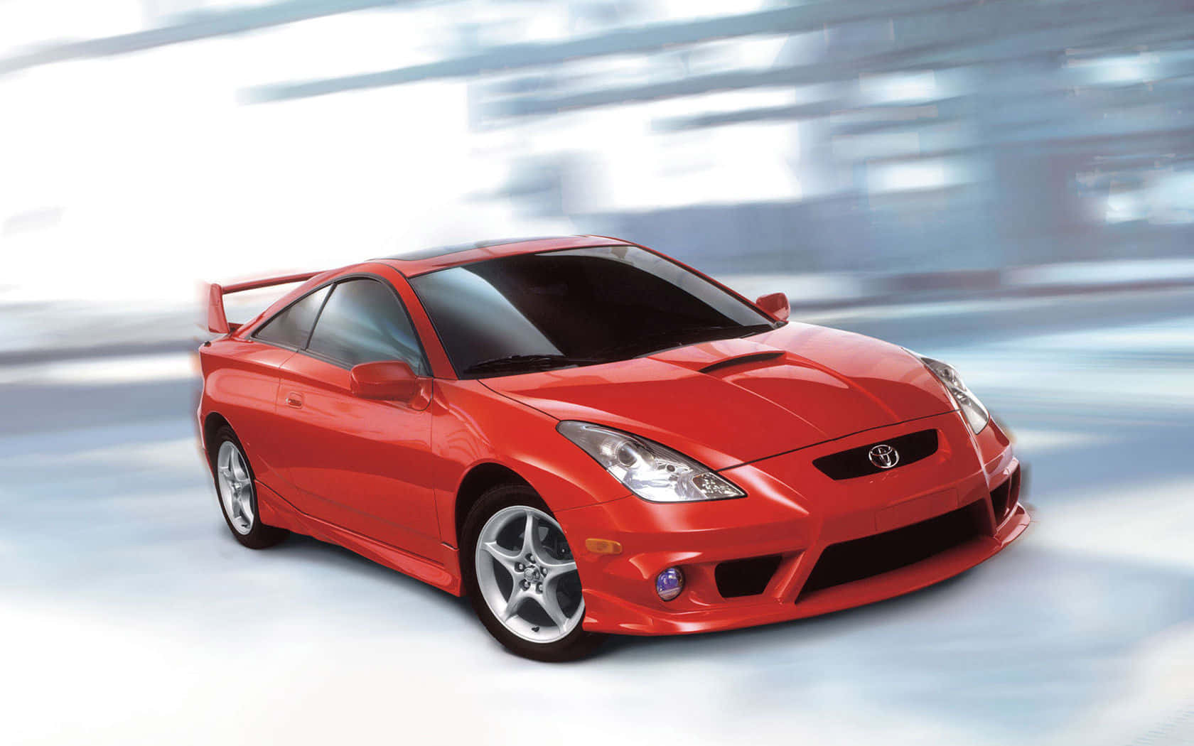 Red Toyota Celica, motion blur, urban background, HD Desktop Wallpaper