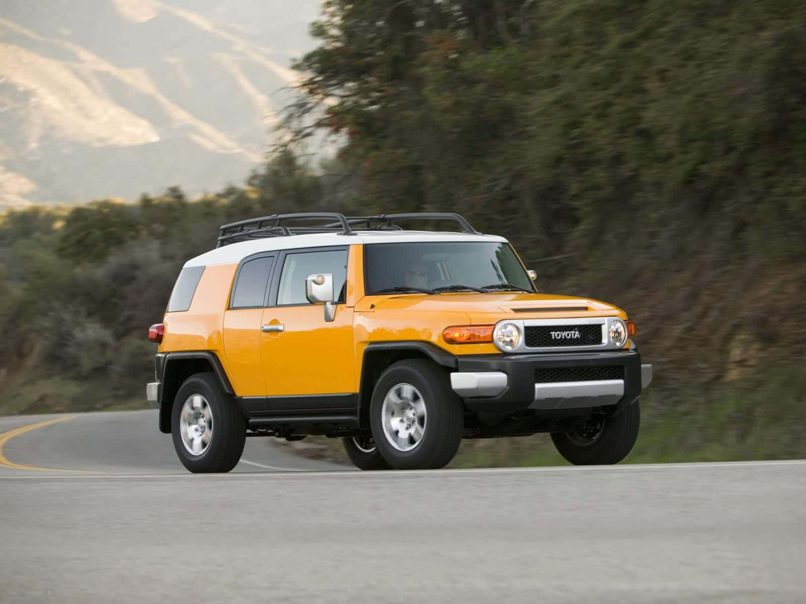 Toyota FJ Cruiser, vibrant orange, white, HD Desktop Wallpaper