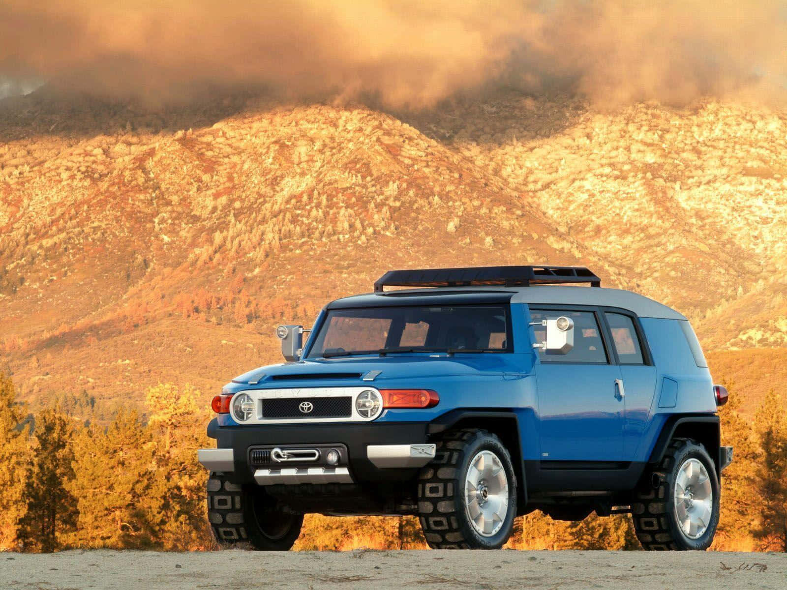 Toyota FJ Cruiser, vibrant blue, dusty trail, HD Desktop Wallpaper