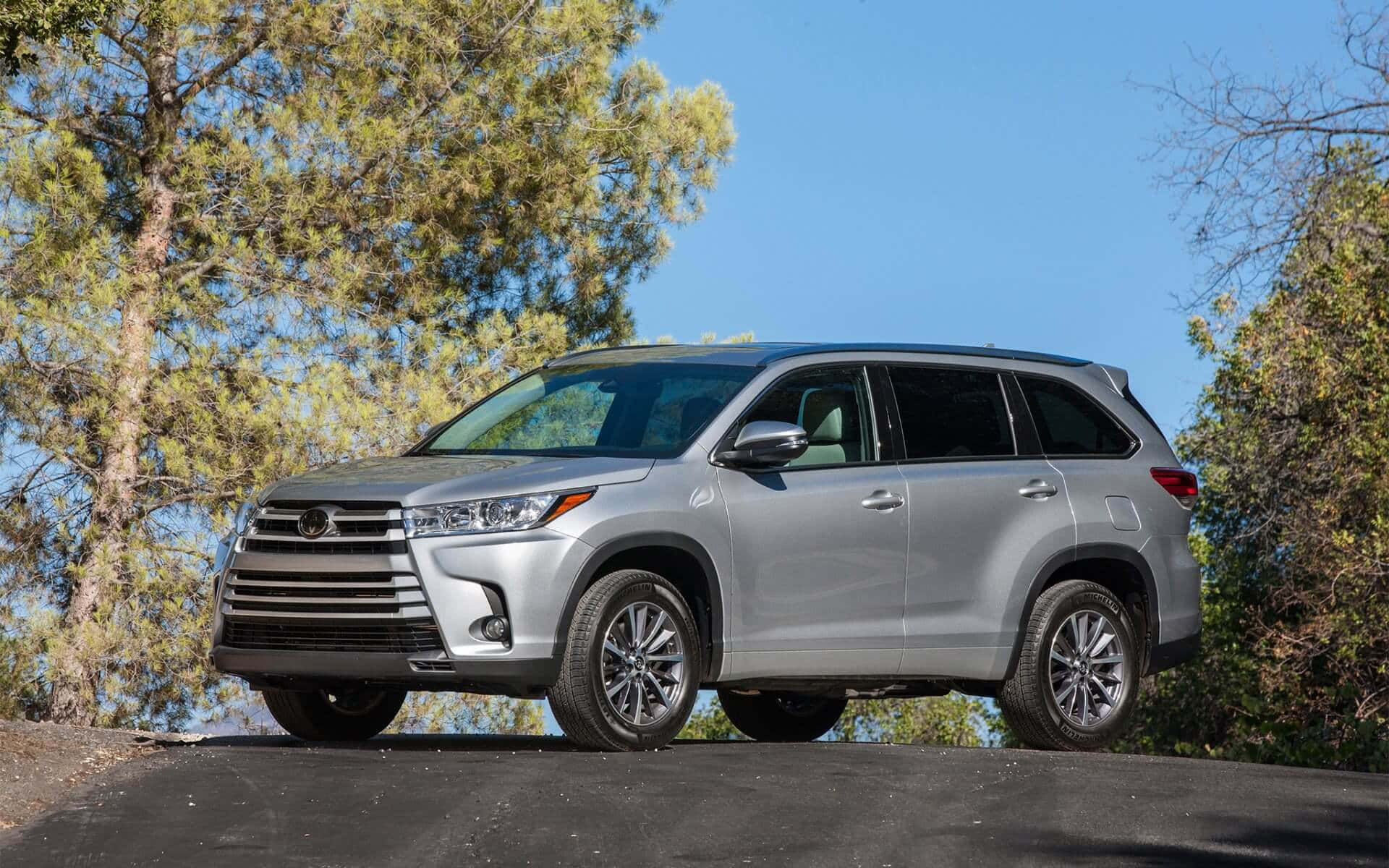 Toyota Highlander, silver, paved surface, Full HD Desktop Wallpaper