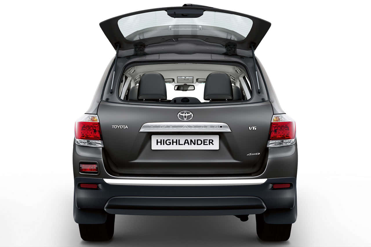 Toyota Highlander, dark gray, open tailgate, HD Desktop Wallpaper