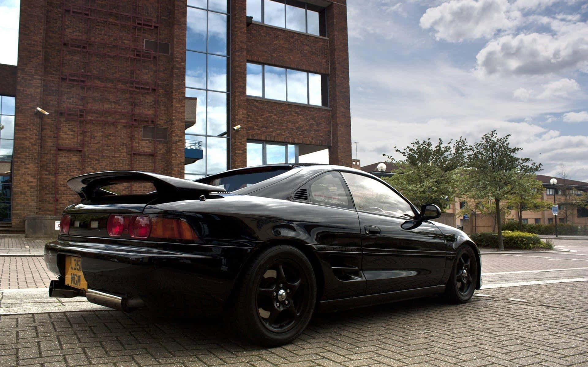 Toyota Mr2, black, rear spoiler, Full HD Desktop Wallpaper
