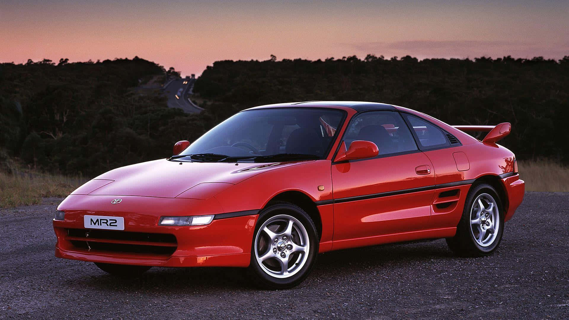 Toyota MR2, vibrant red, twilight sky, Full HD Desktop Wallpaper