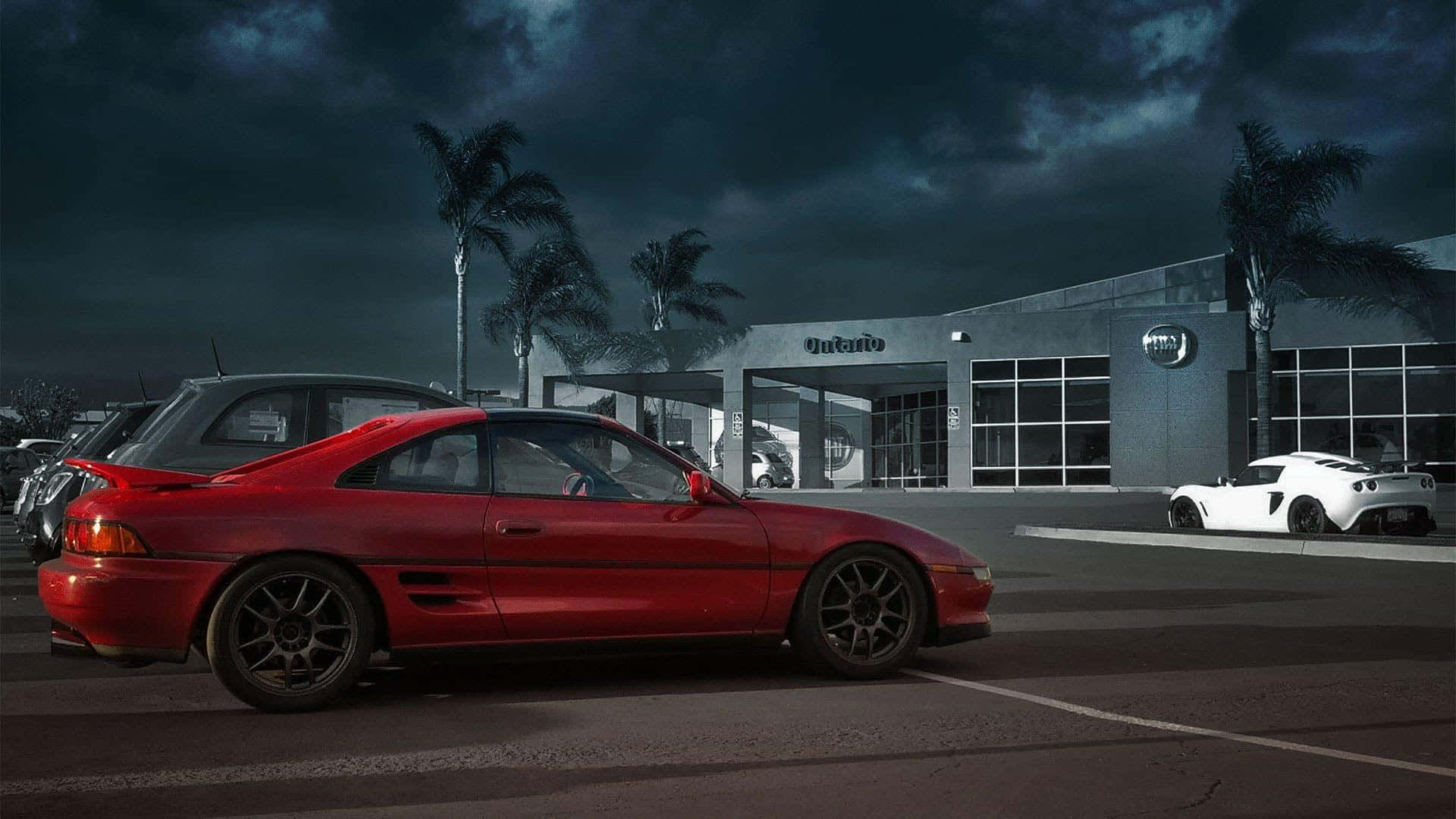 Toyota MR2, vintage, vibrant red, Full HD Desktop Wallpaper