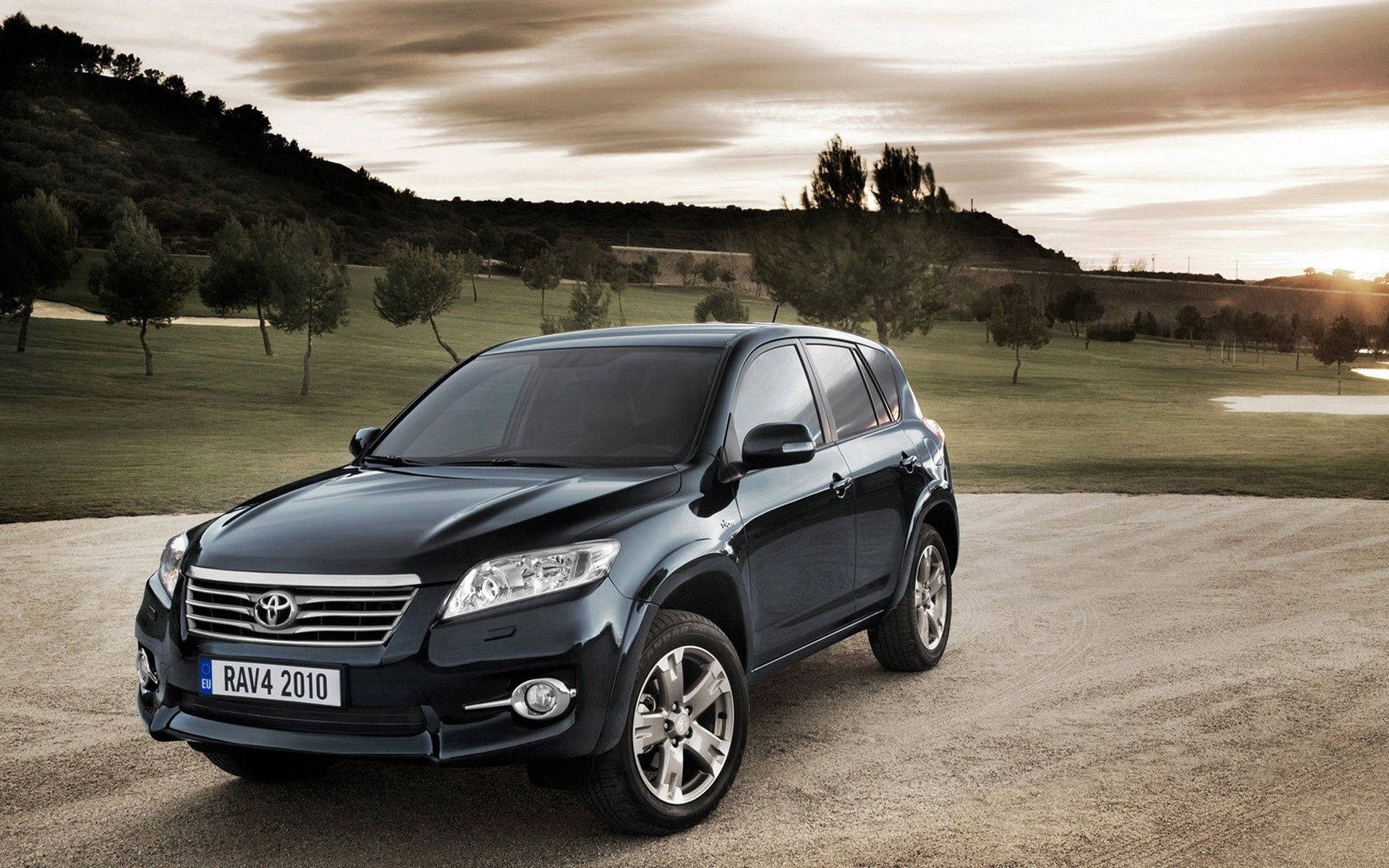 Toyota RAV4, metallic black, 2010 SUV, Full HD Desktop Wallpaper